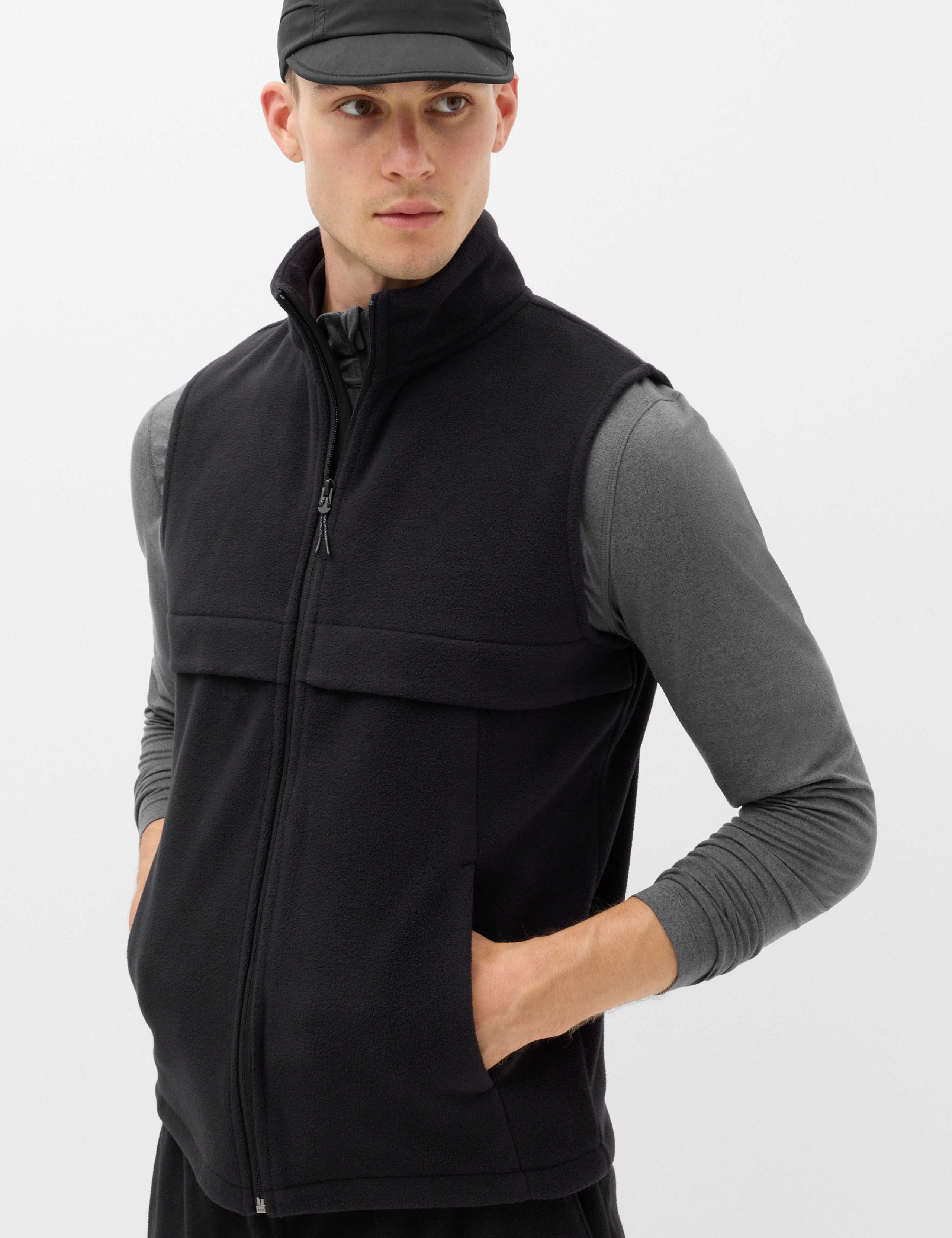 Micro Fleece Zip Up Funnel Neck Gilet