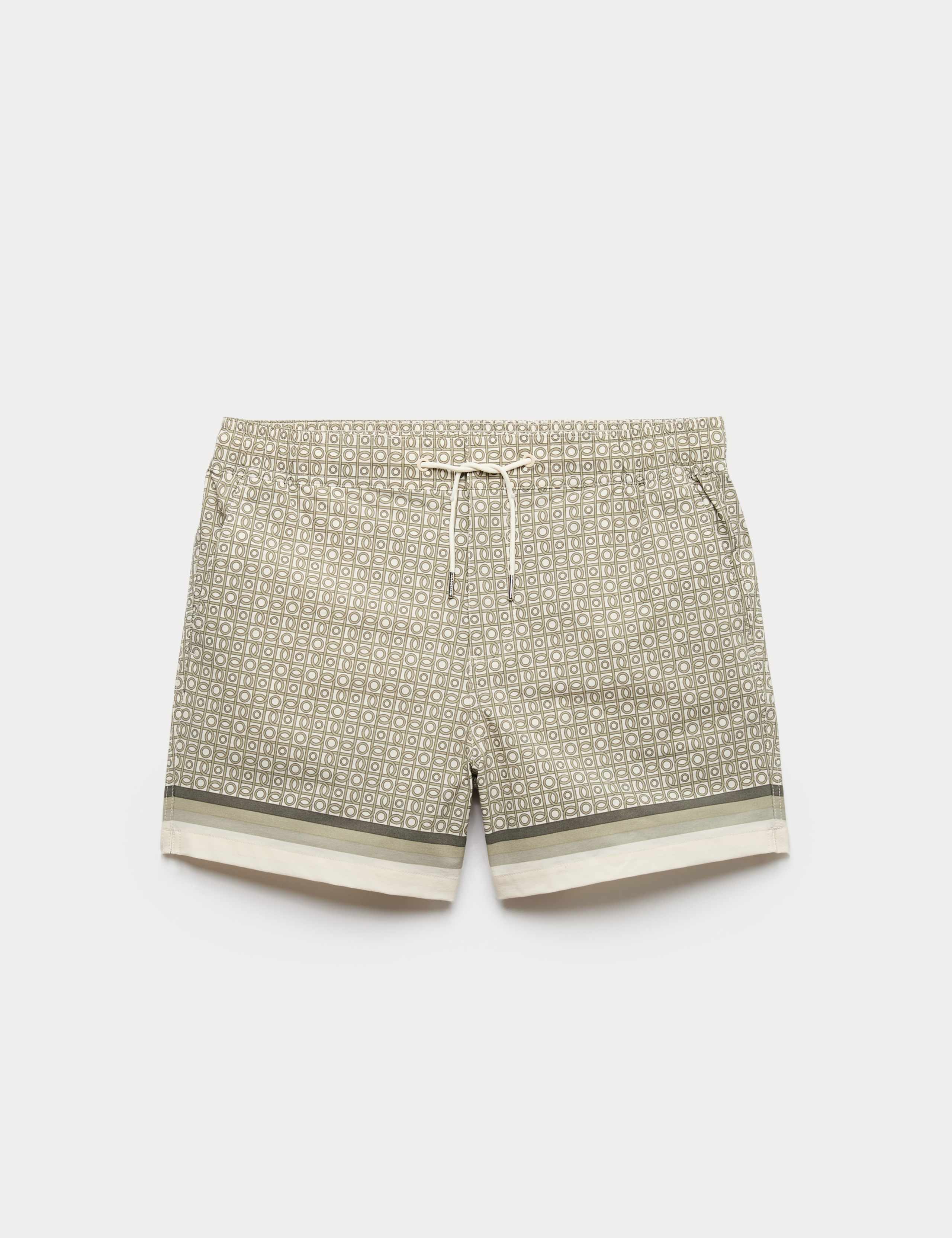 Quick Dry Geometric Print Swim Shorts