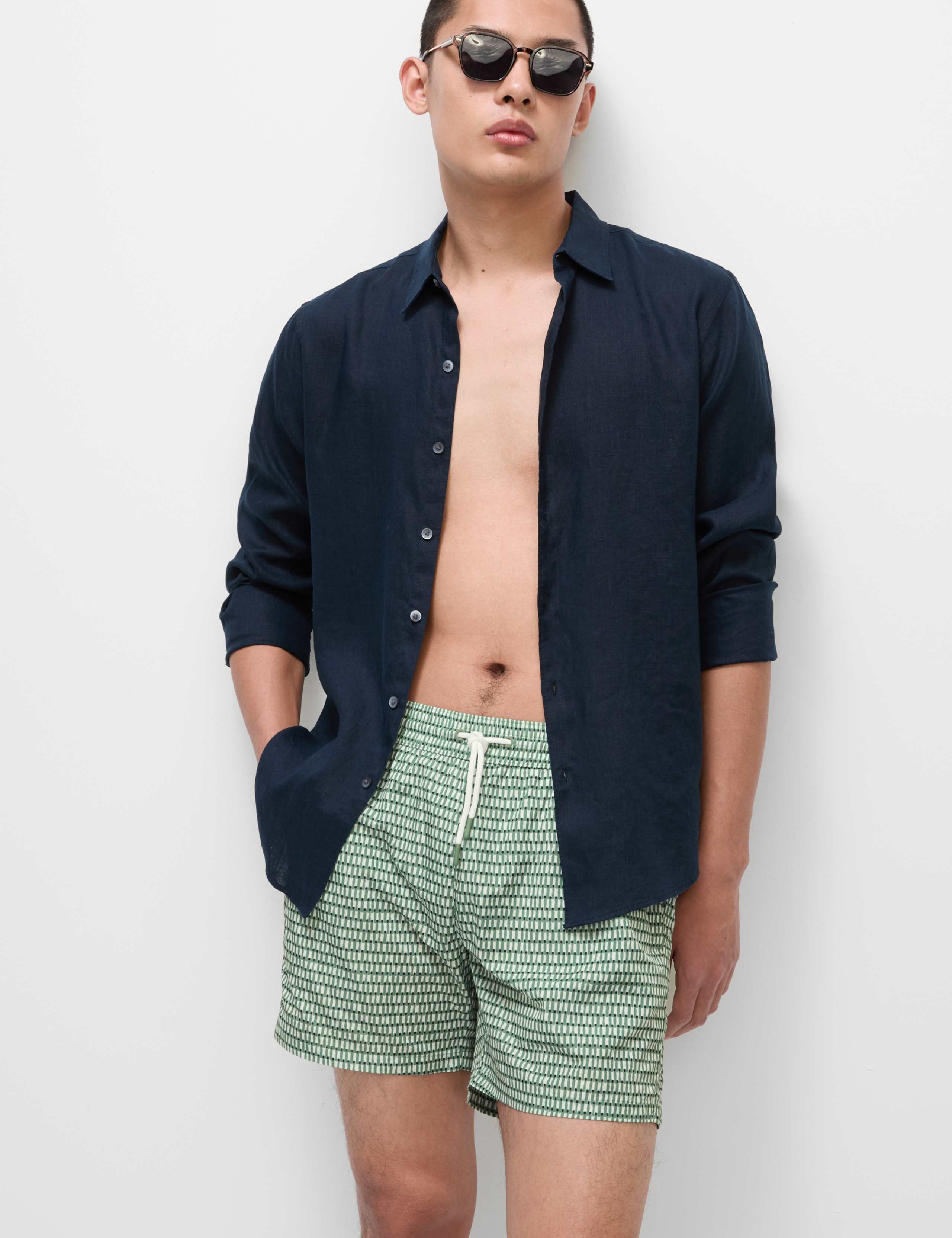 Quick Dry Geometric Print Swim Short