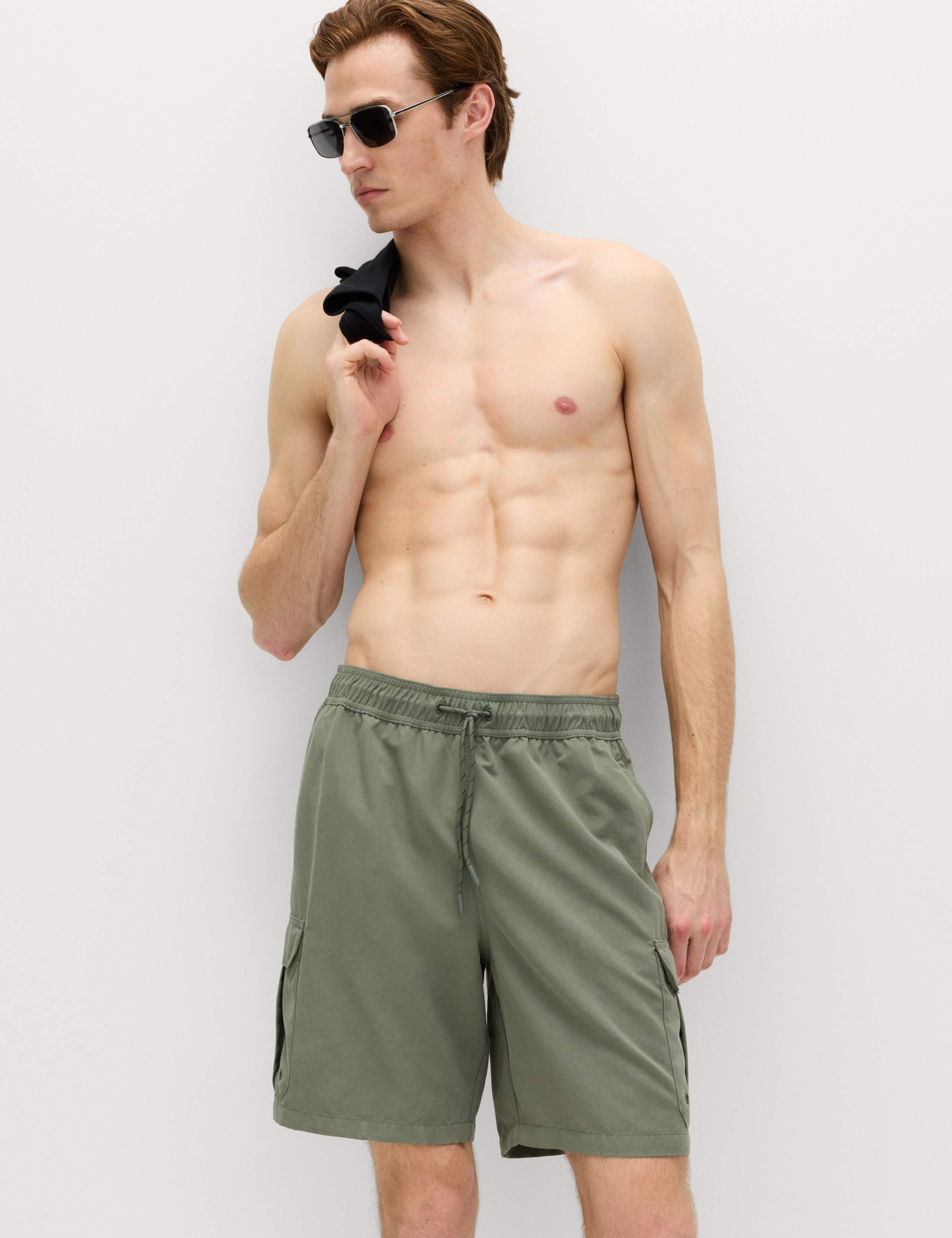 Quick Dry Longer Length Cargo Swim Shorts