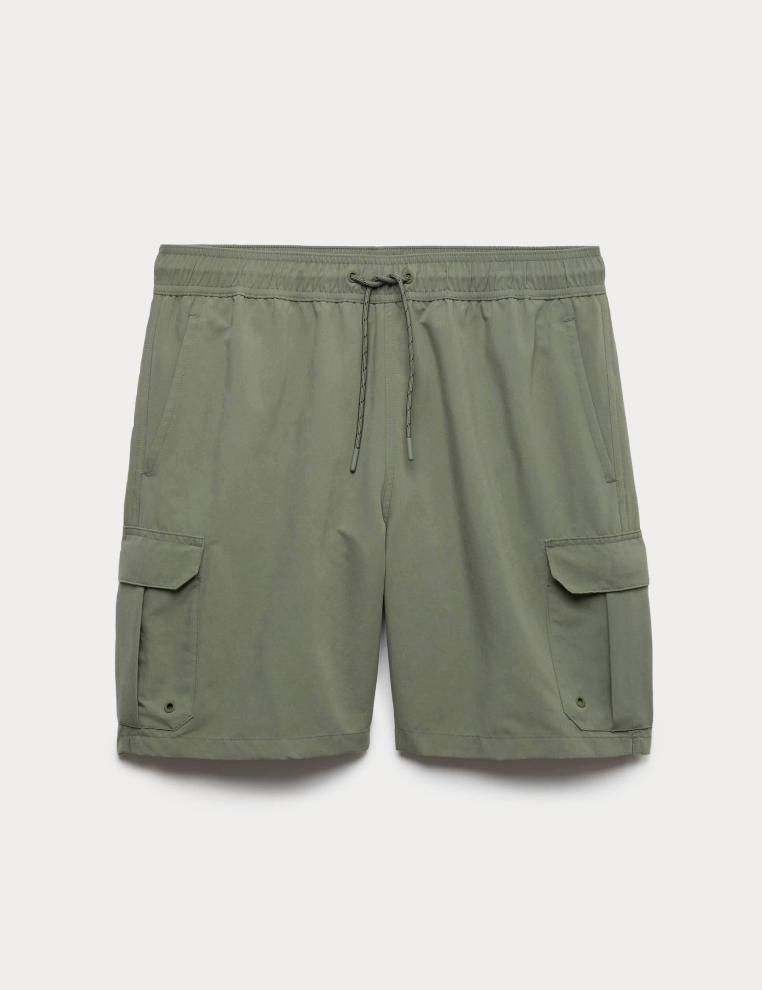 Quick Dry Longer Length Cargo Swim Shorts