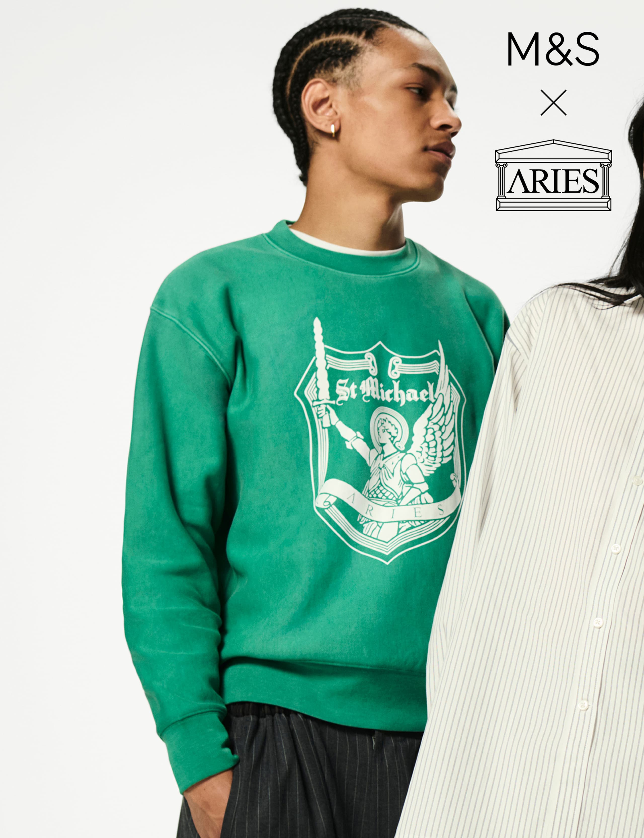 Pure Cotton Graphic Crew Neck Sweatshirt