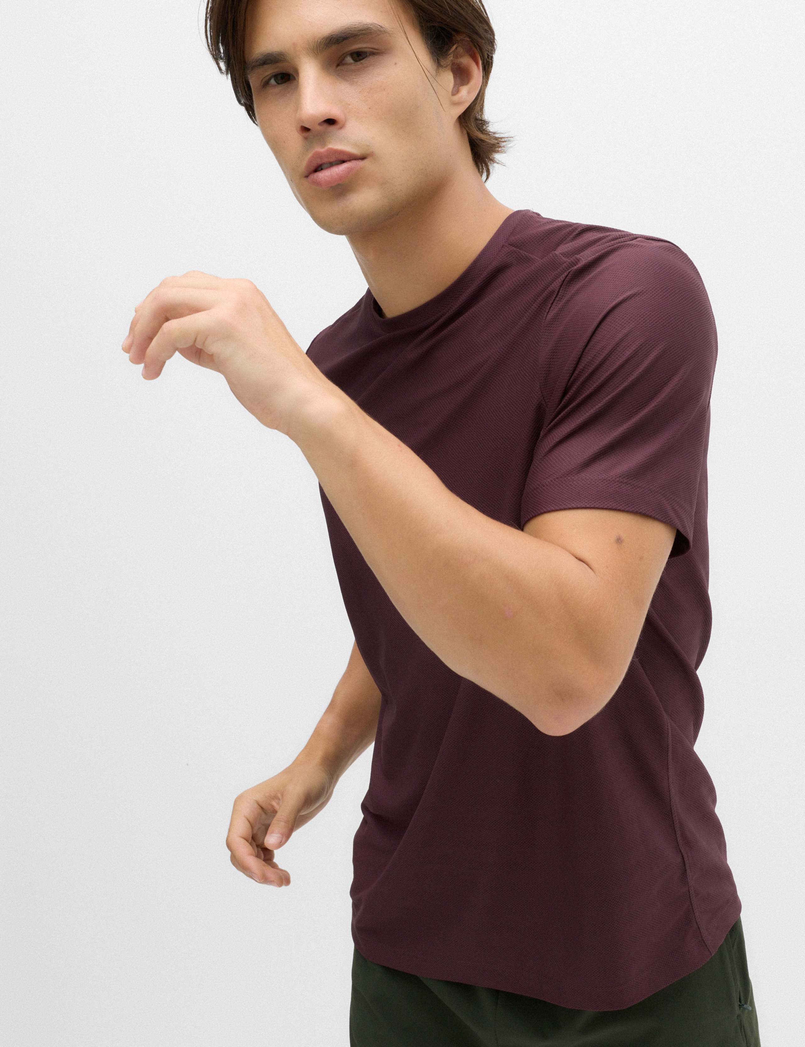 Activewear Jacquard Mesh Stripe T-Shirt