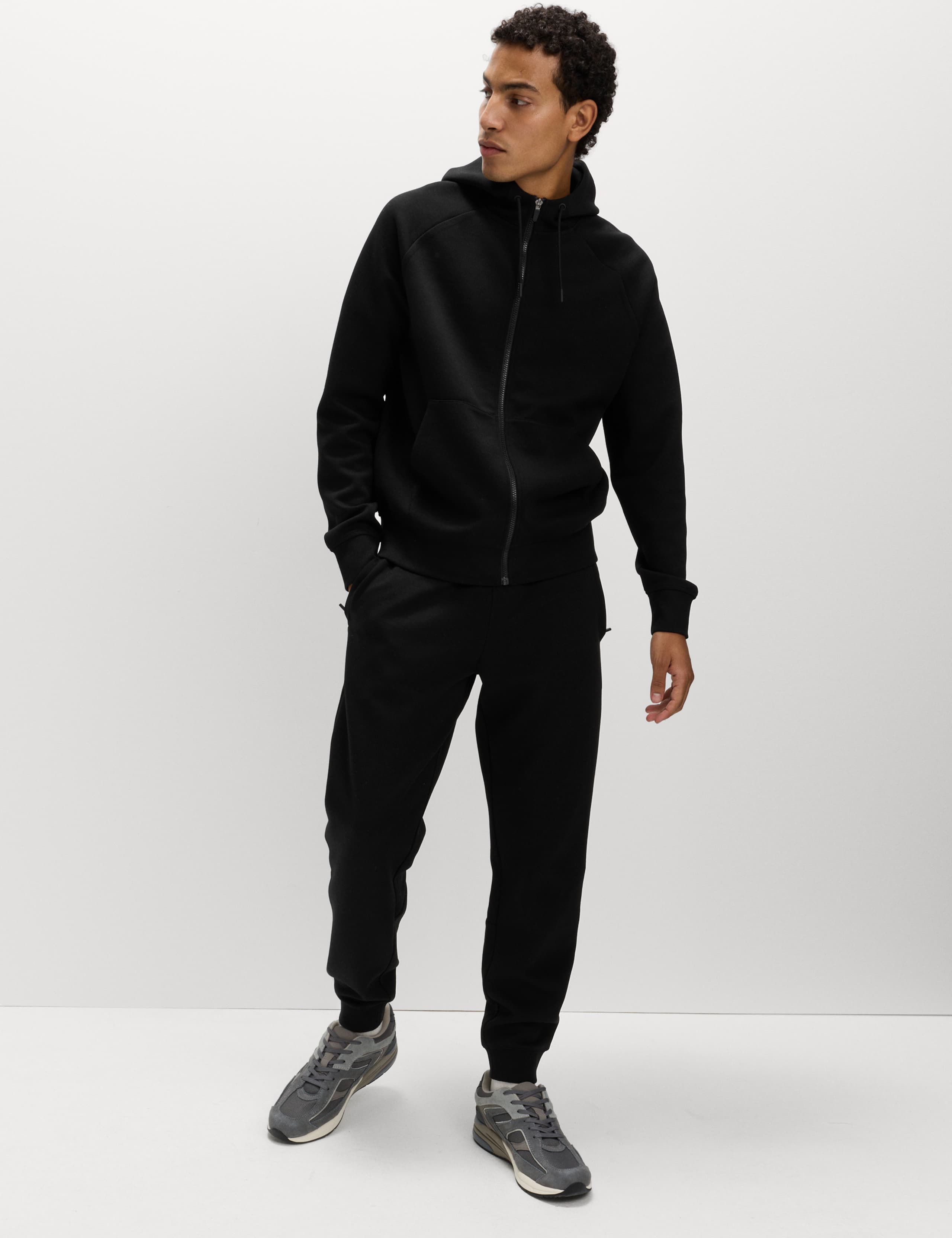 Plated Jersey Zip Through Hoodie