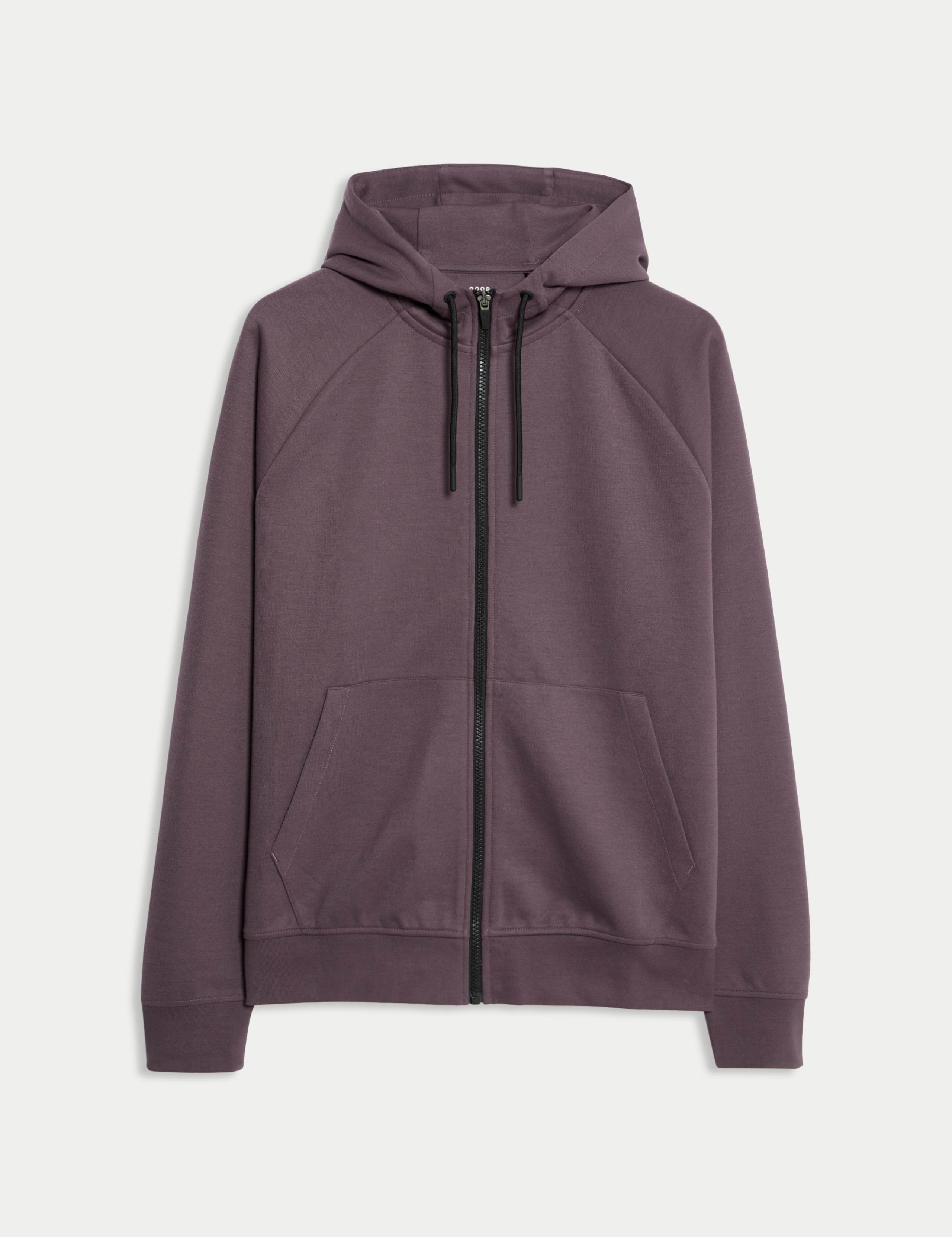 Plated Jersey Zip Through Hoodie