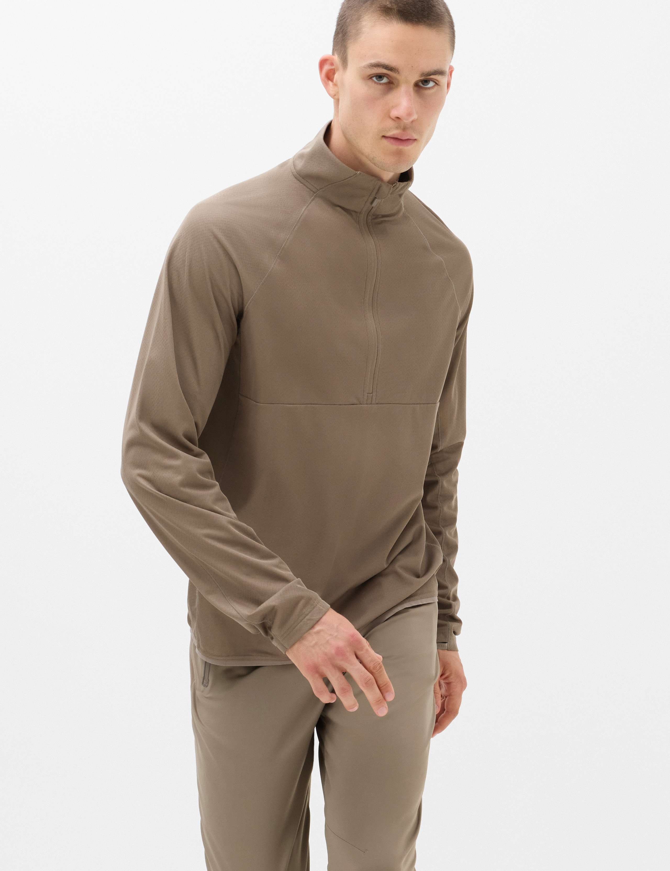 Thermal Half Zip Funnel Neck Top
