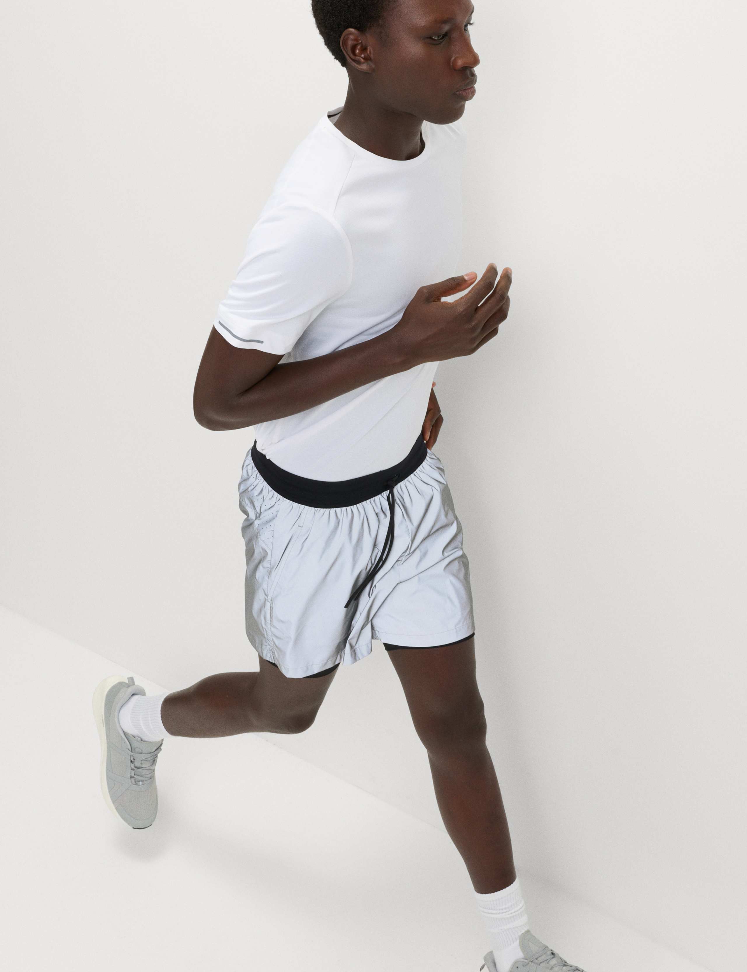 Reflective Two Layer Sport Shorts