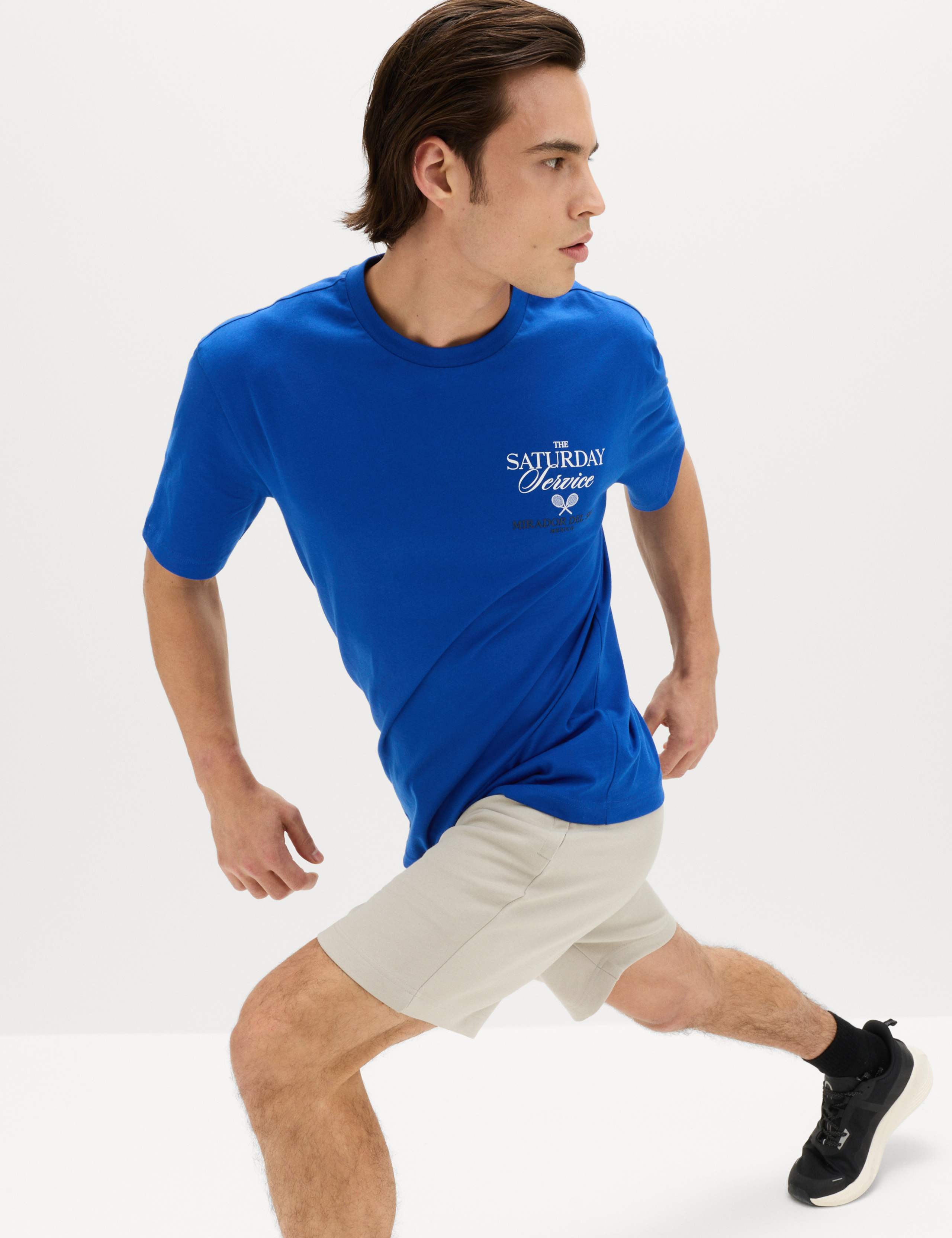 Pure Cotton Saturday Service Graphic T-Shirt