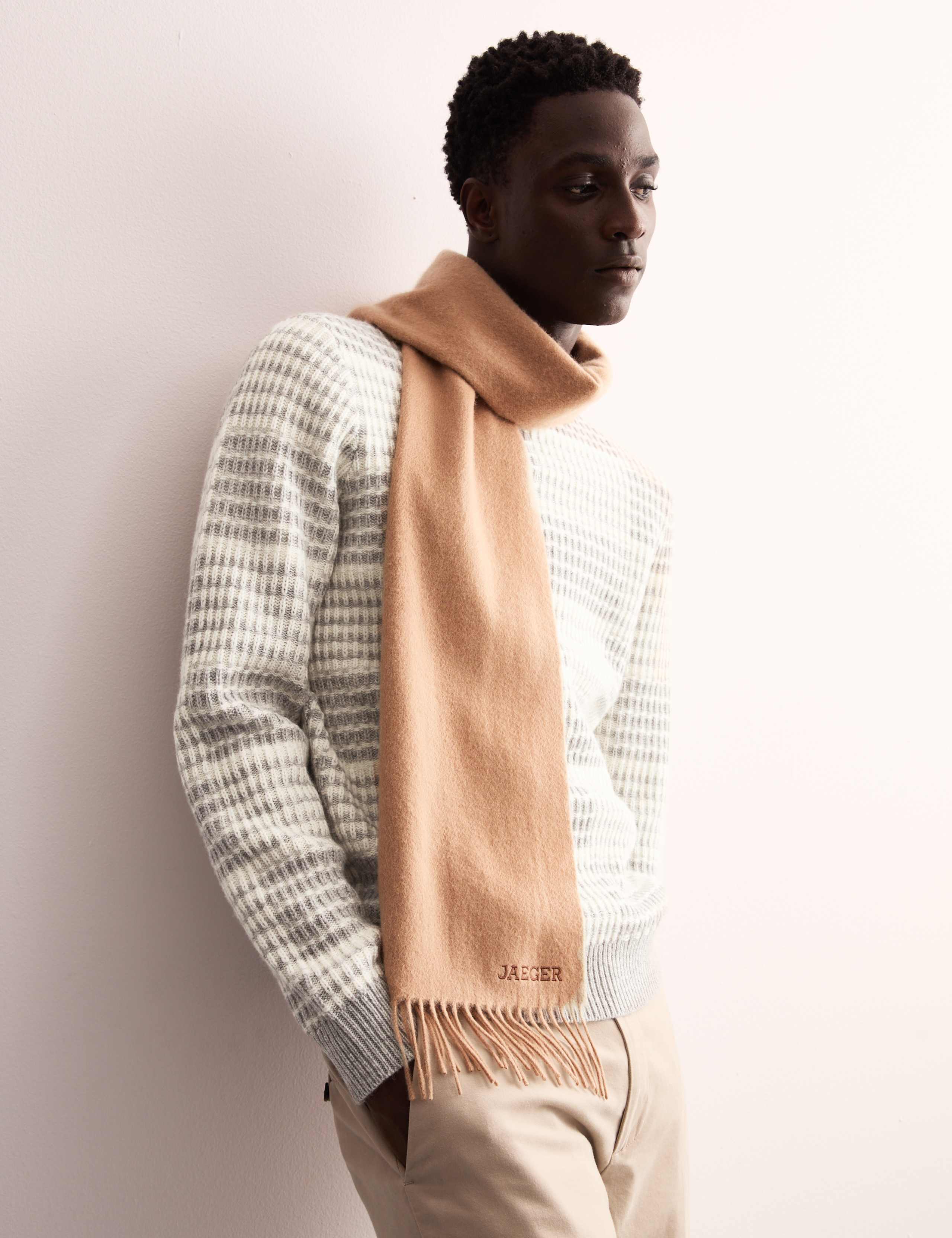 Merino Wool Rich Crew Neck Jumper with Cashmere