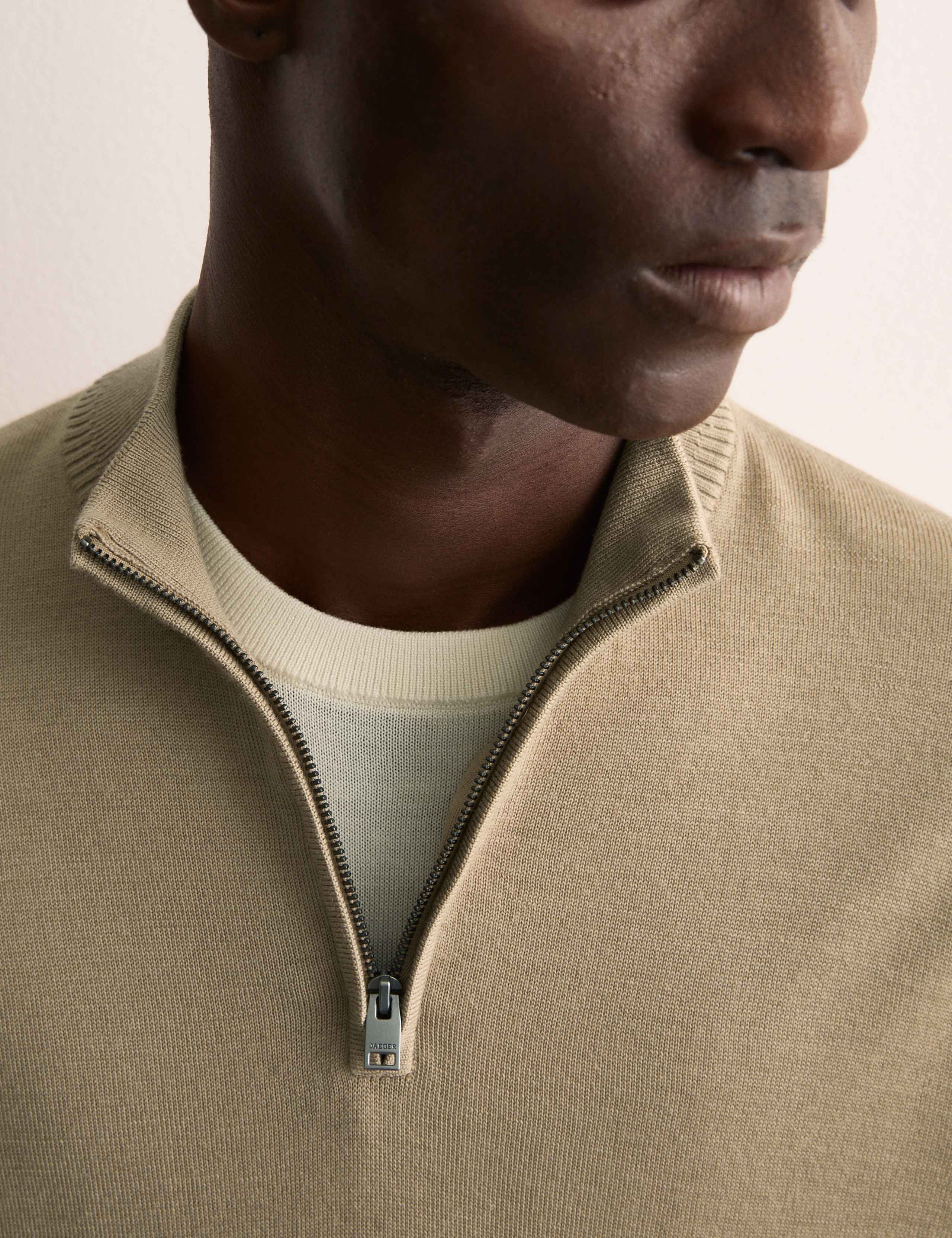 Merino Wool Rich with Silk Half Zip Jumper