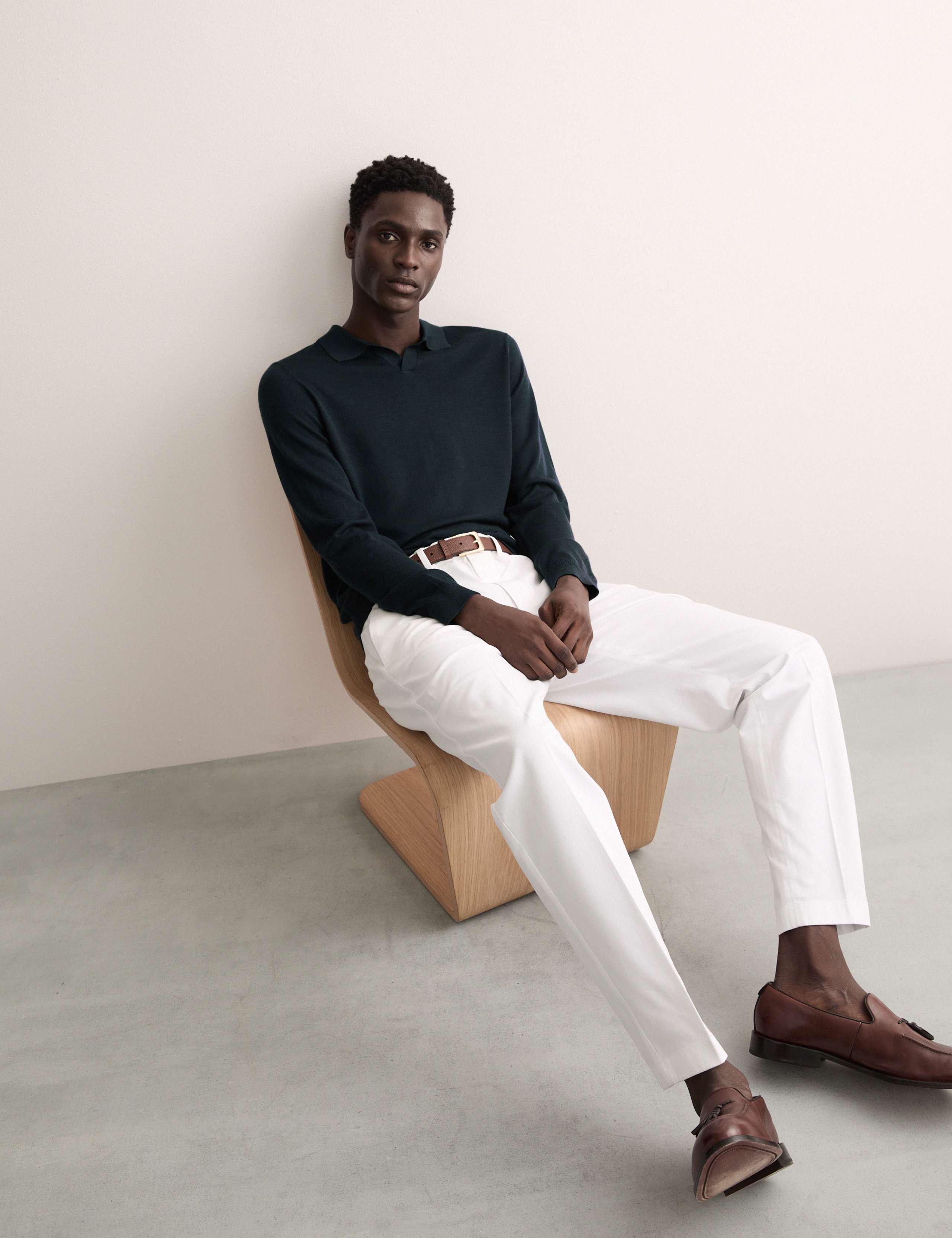 Merino Wool Rich with Silk Knitted Polo