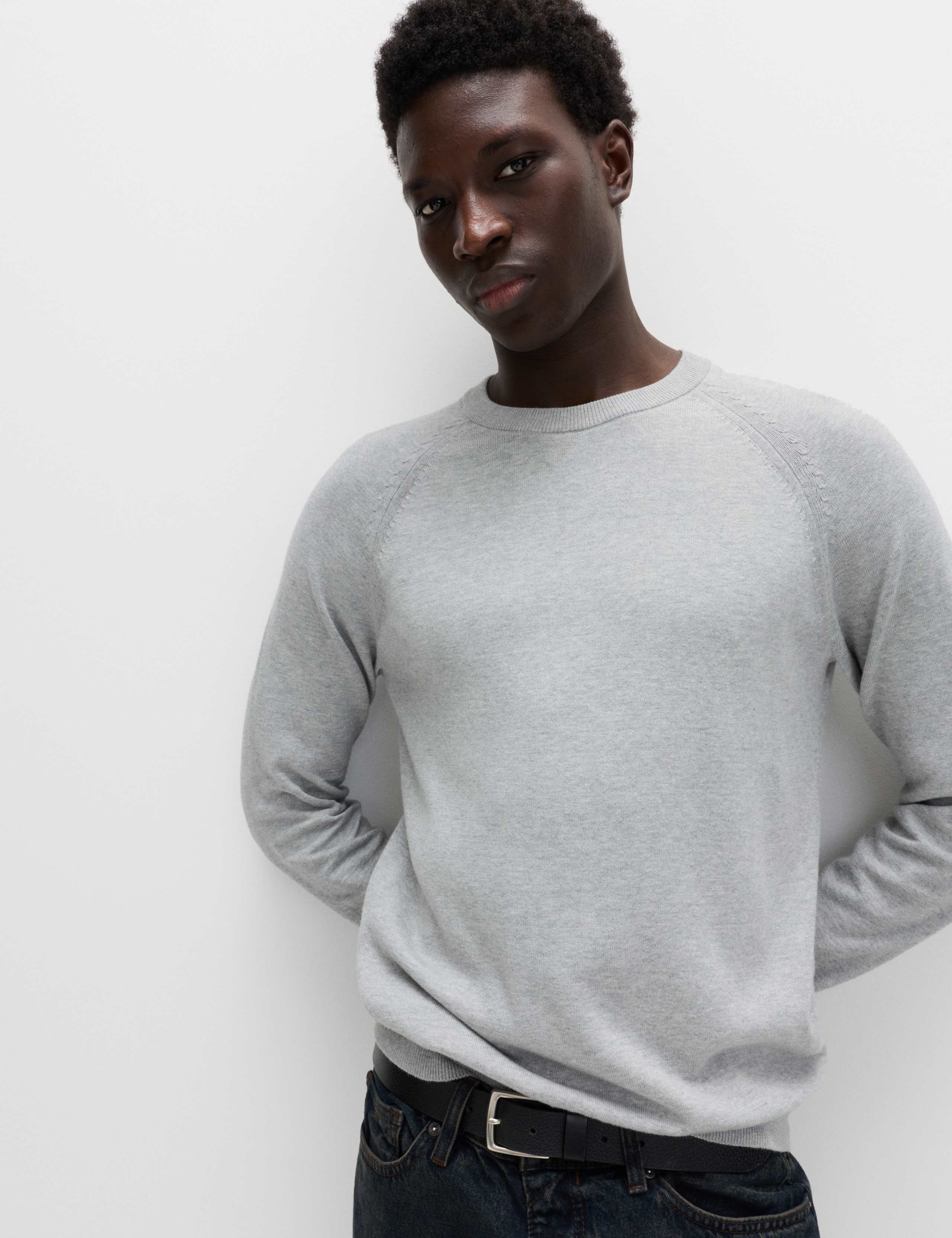 Pure Cotton Crew Neck Jumper