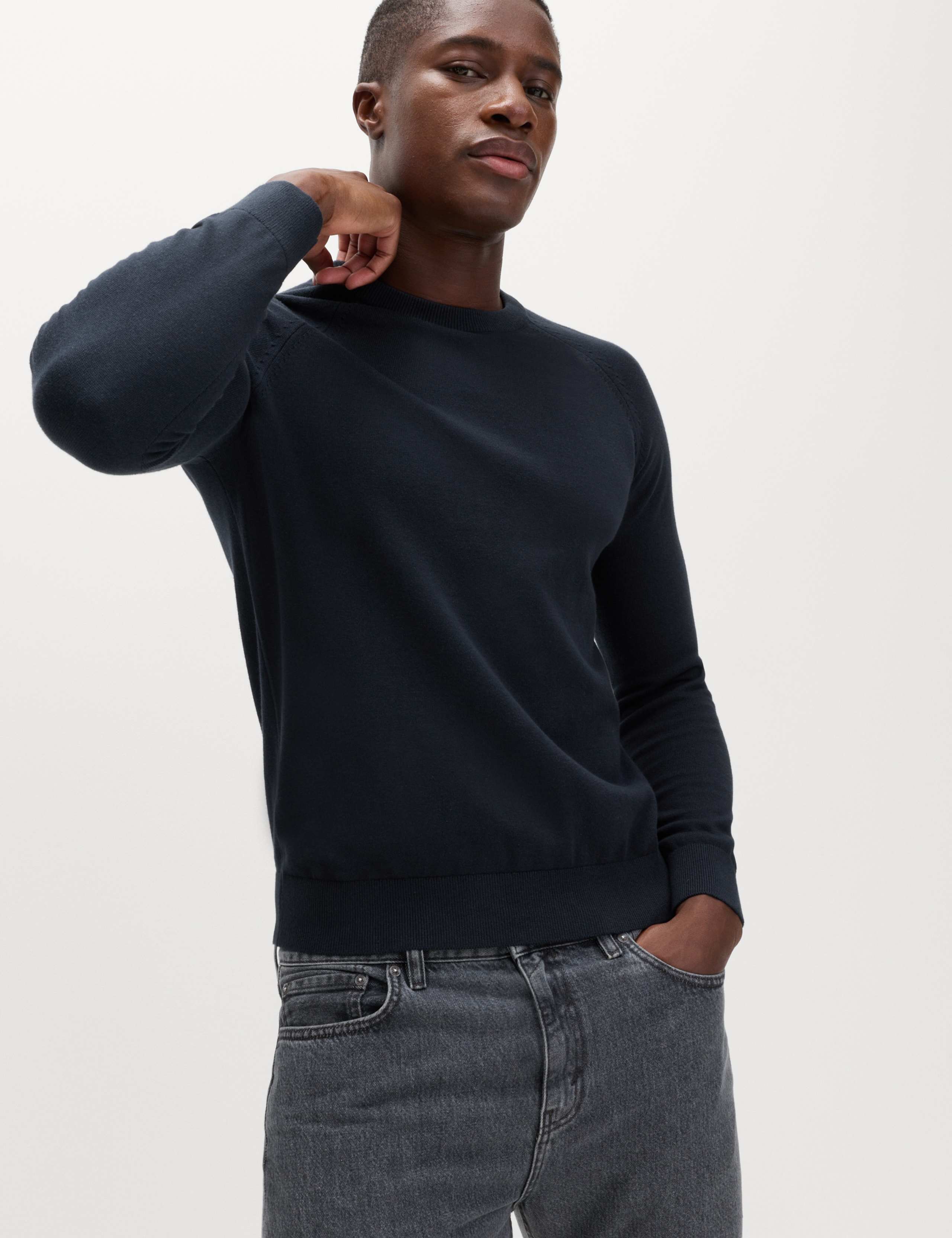 Pure Cotton Crew Neck Jumper