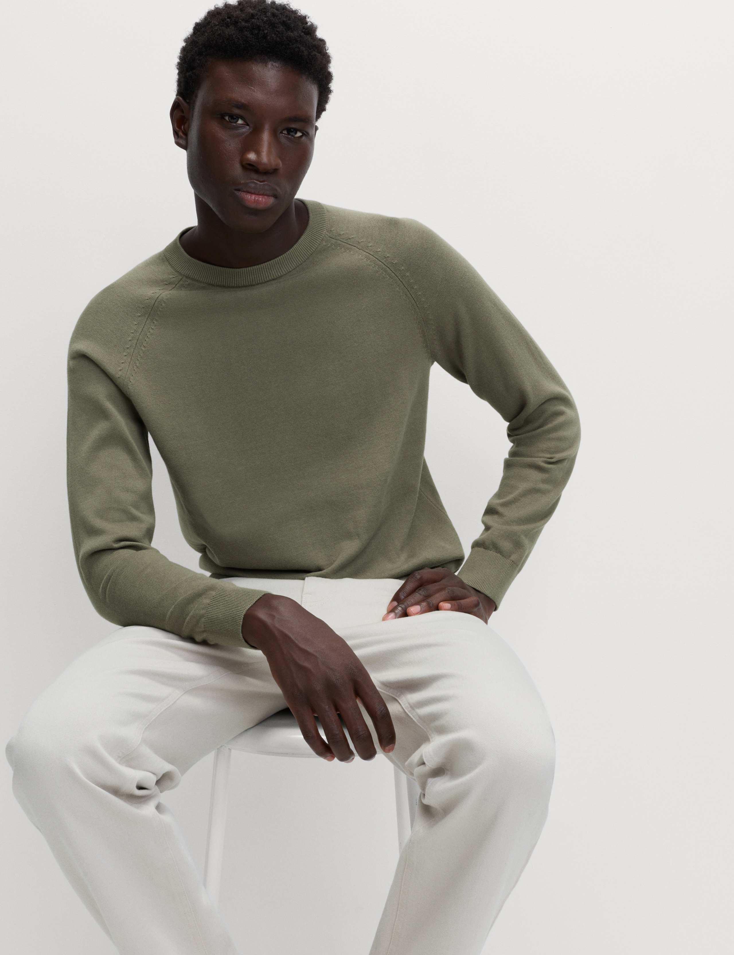 Pure Cotton Crew Neck Jumper
