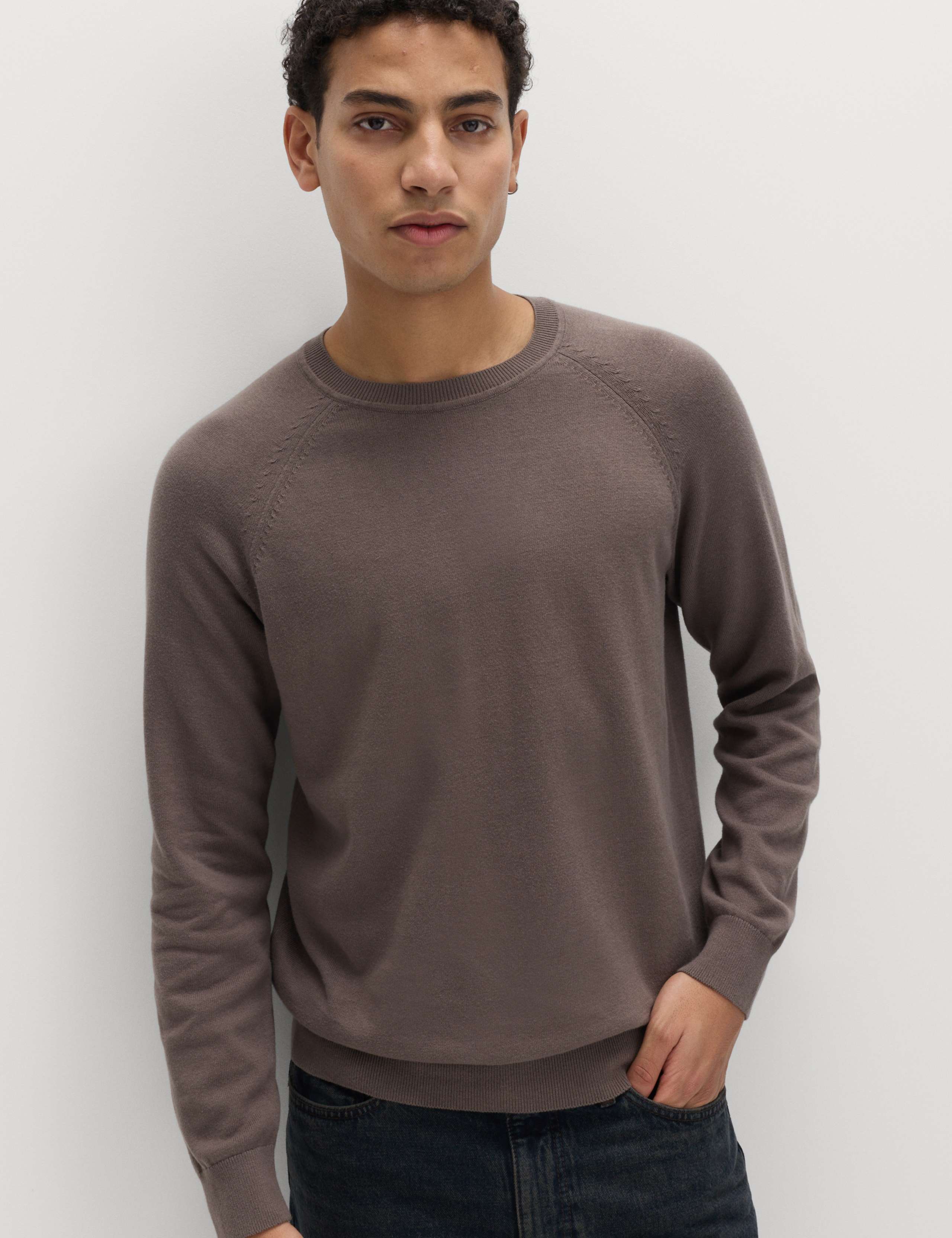 Pure Cotton Crew Neck Jumper