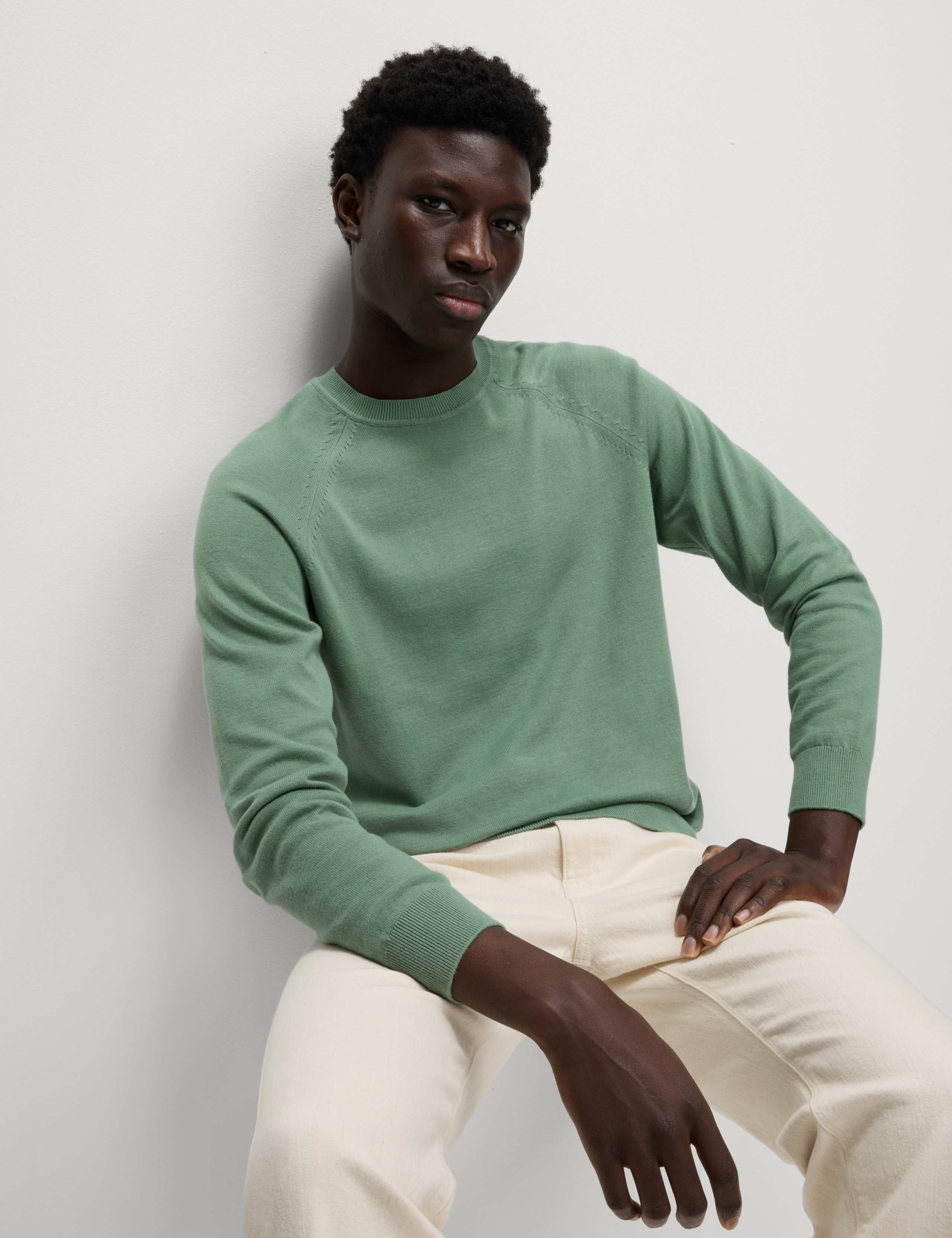 Pure Cotton Crew Neck Jumper
