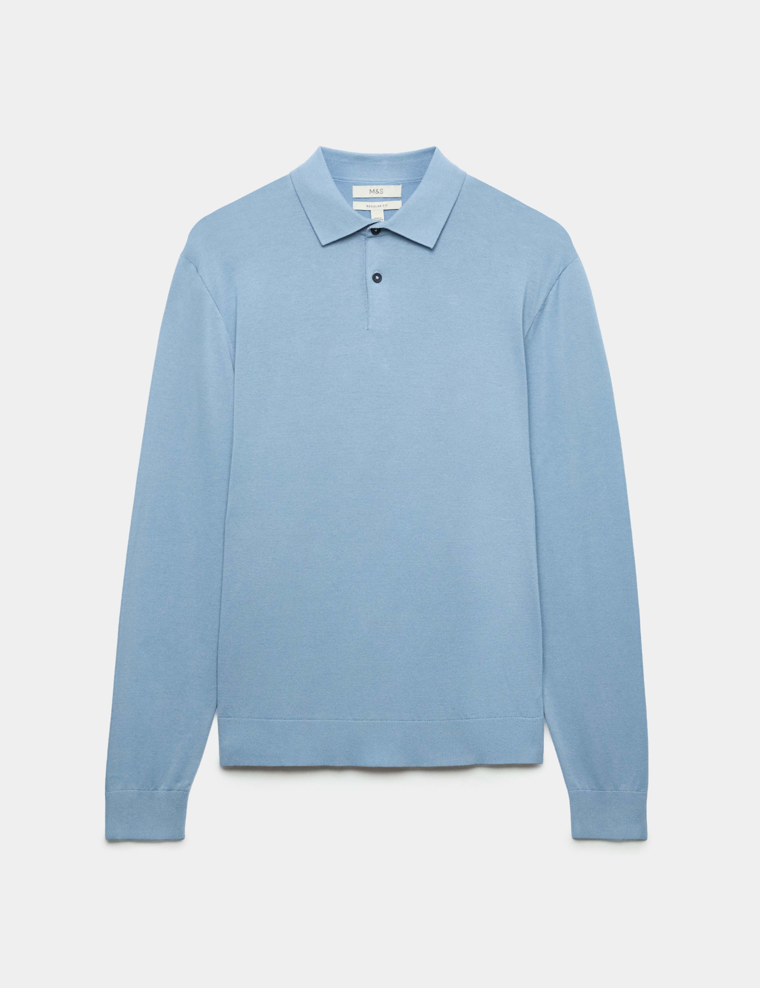 Pure Cotton Regular Fit Knitted Polo Shirt