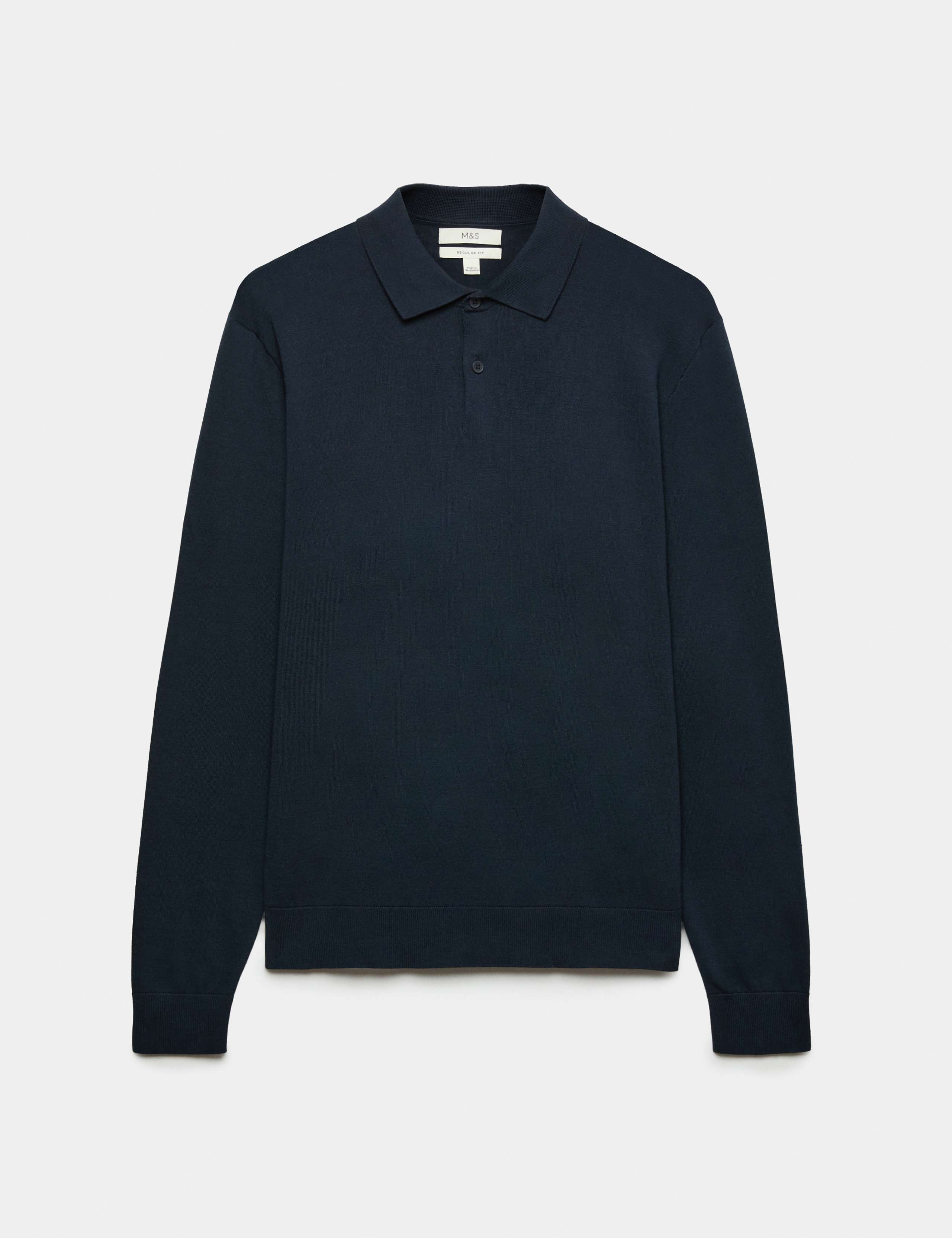 Pure Cotton Regular Fit Knitted Polo Shirt