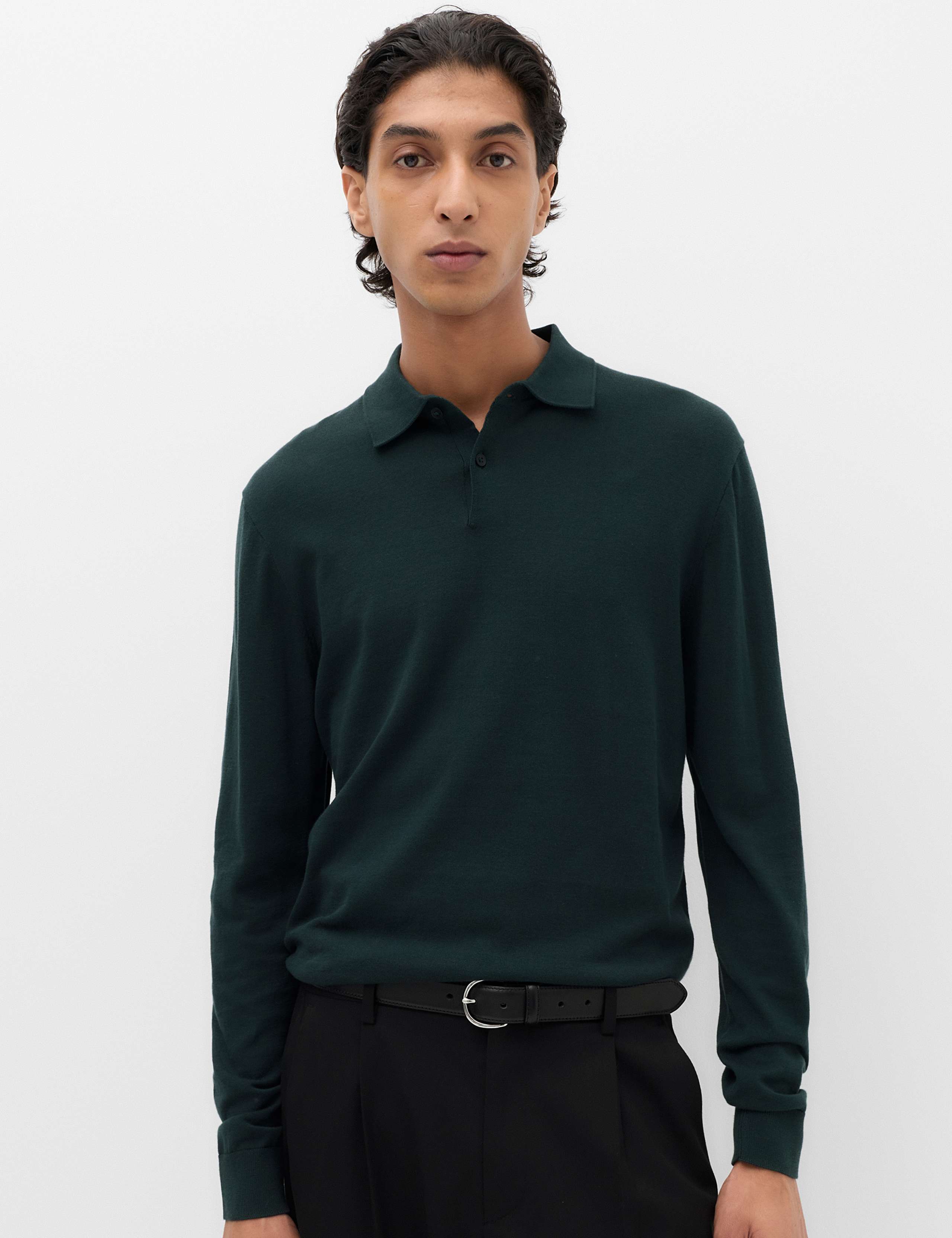 Pure Cotton Regular Fit Knitted Polo Shirt