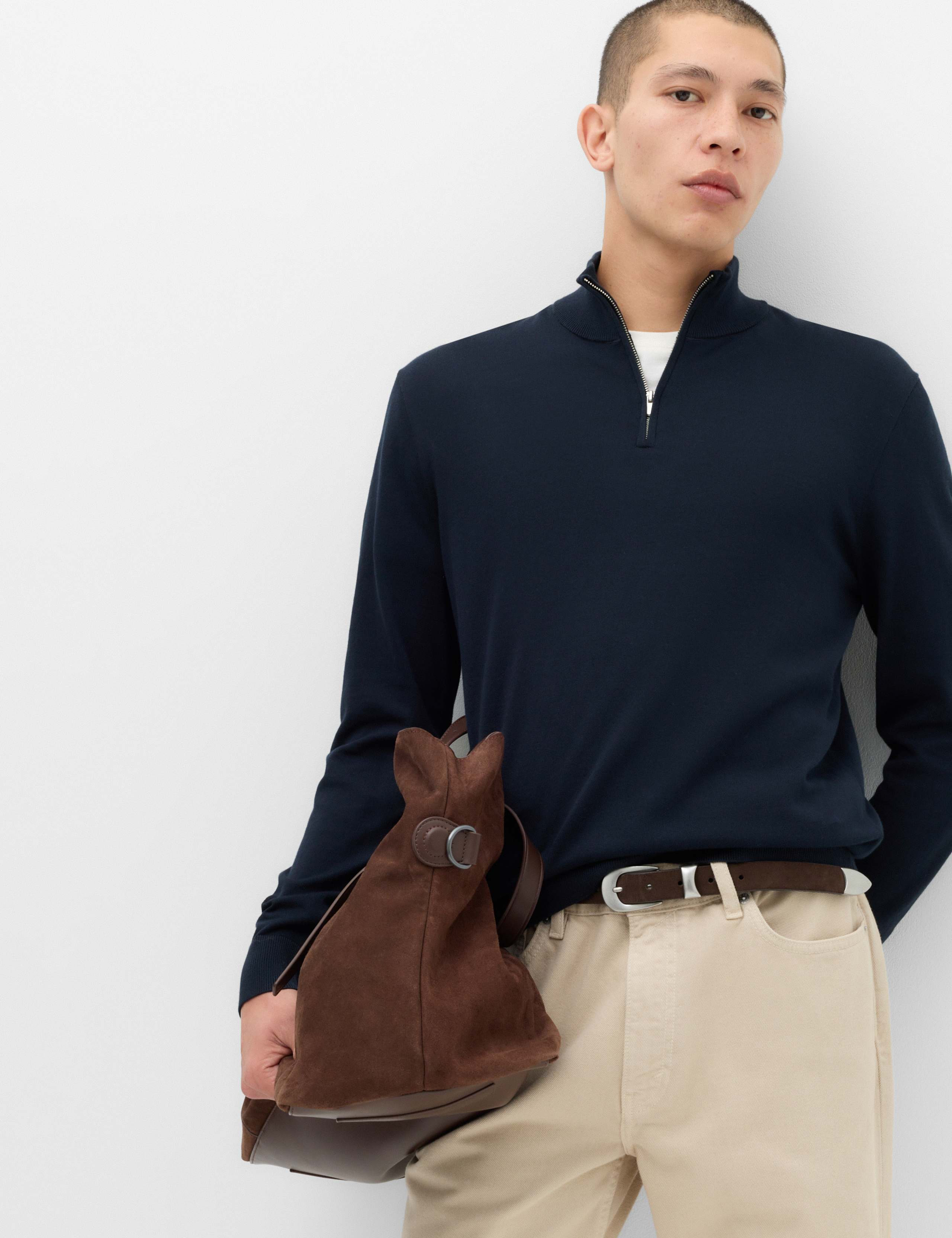 Pure Cotton Half Zip Jumper