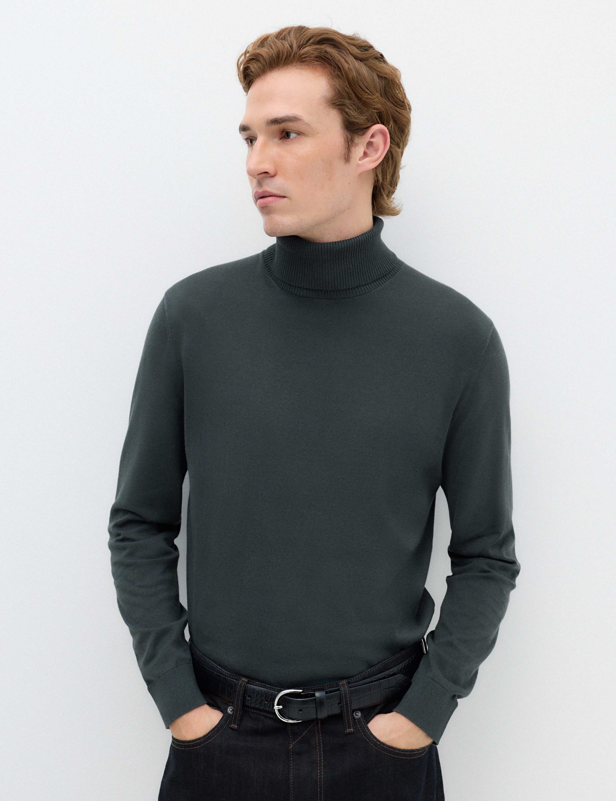 Pure Cotton Roll Neck Jumper