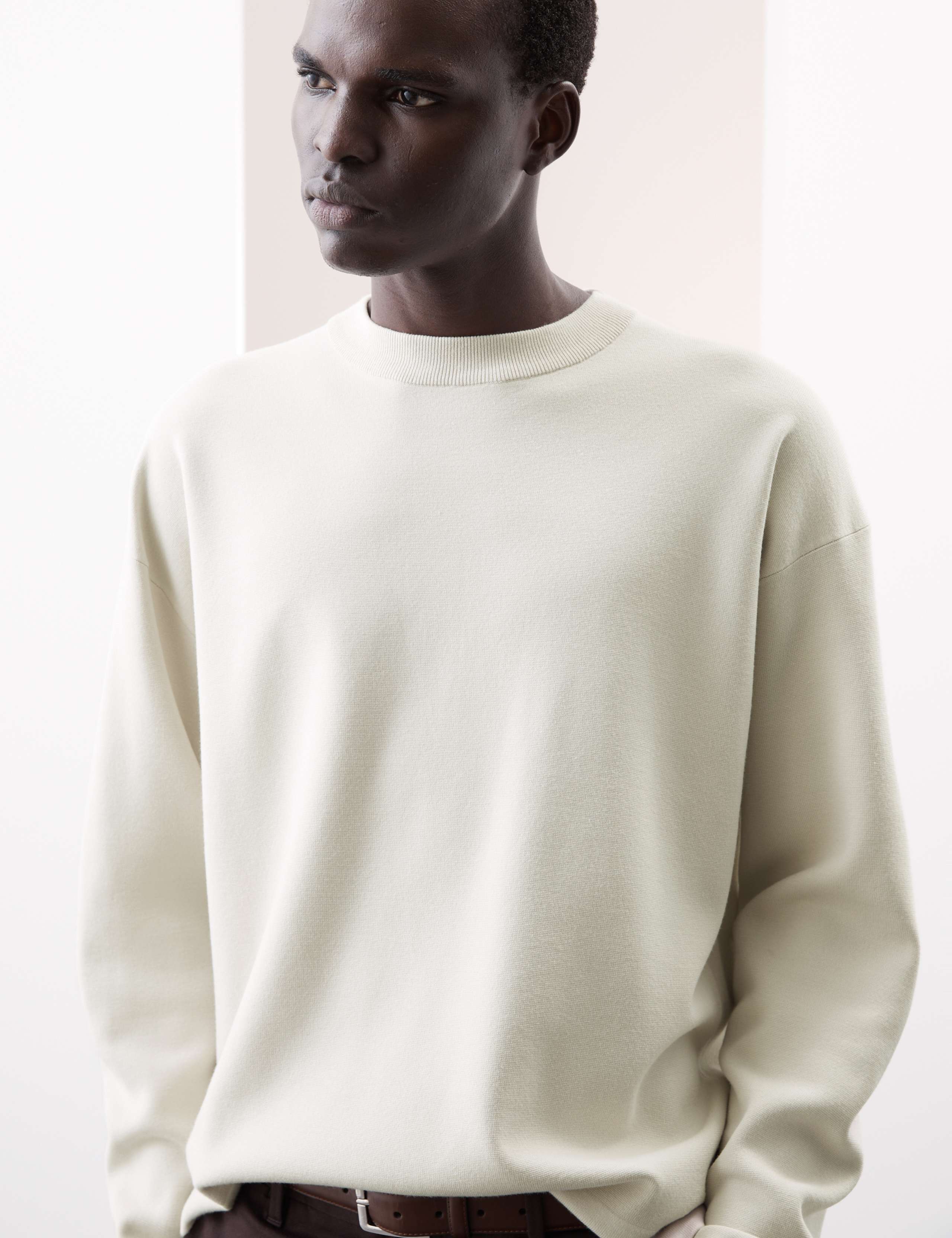 Relaxed  Milano Knit Crew Neck Jumper
