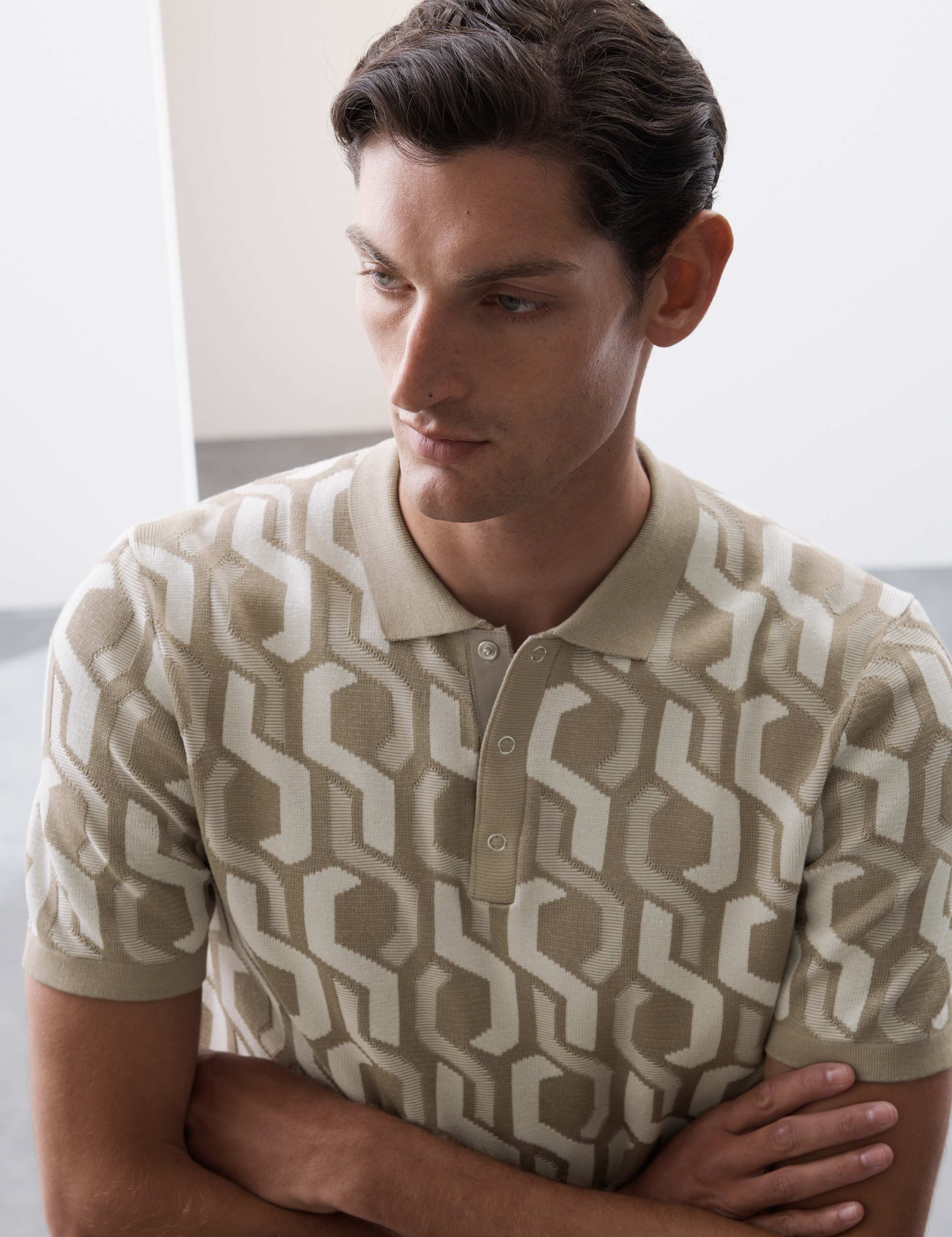 Pure Cotton Knitted Polo Shirt