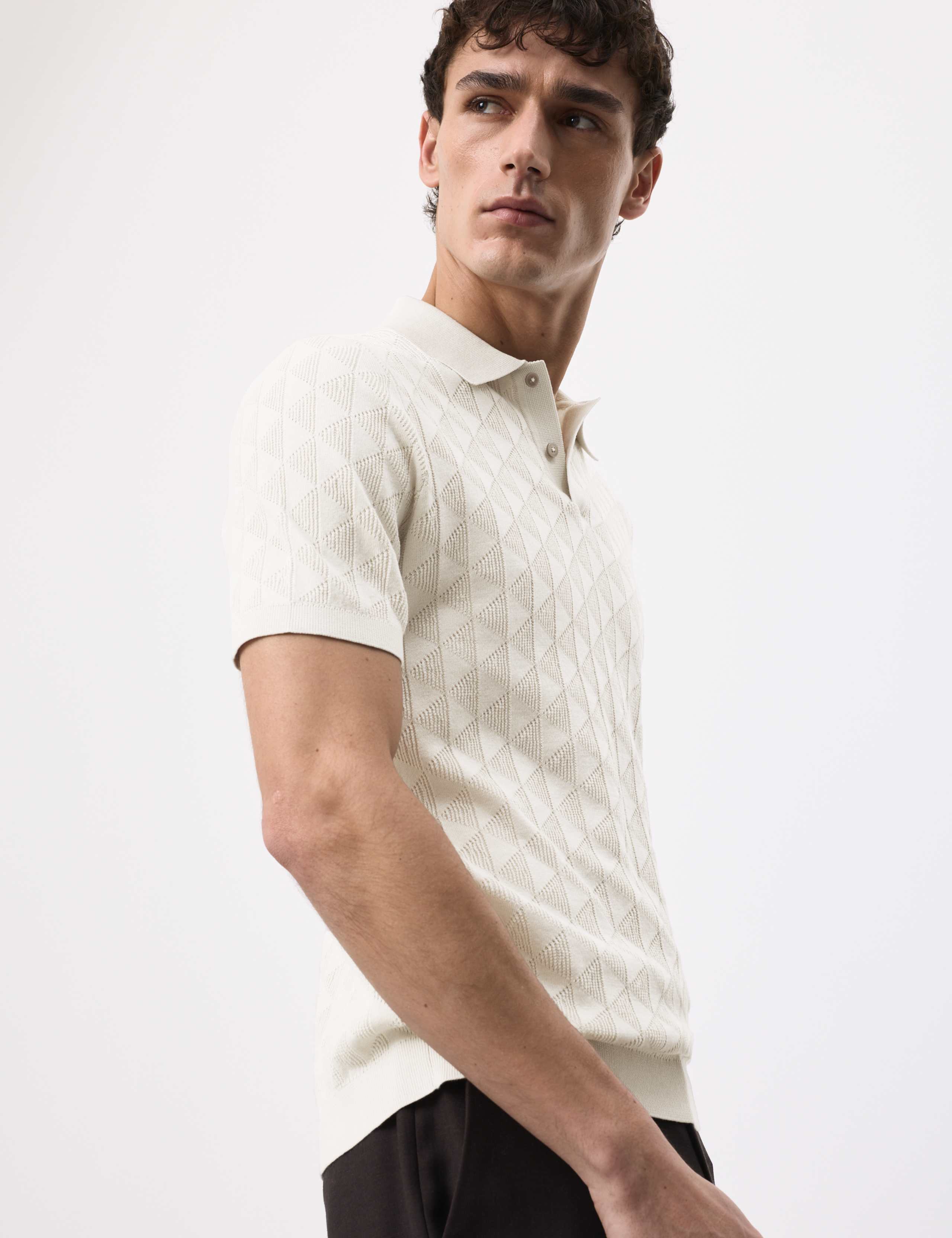 Mercerised Cotton Knitted Polo Shirt