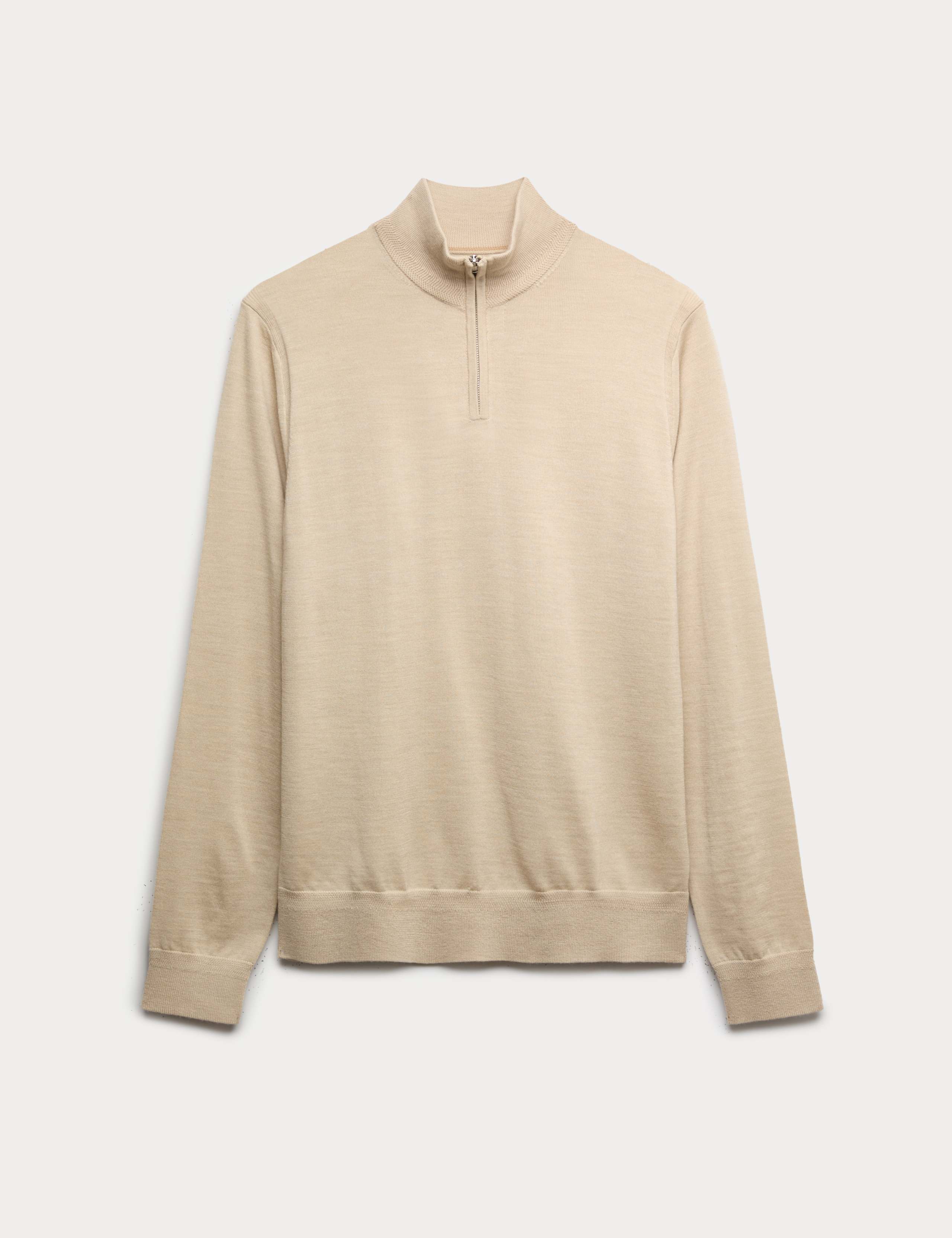 Merino Wool Rich with Silk Half Zip Jumper