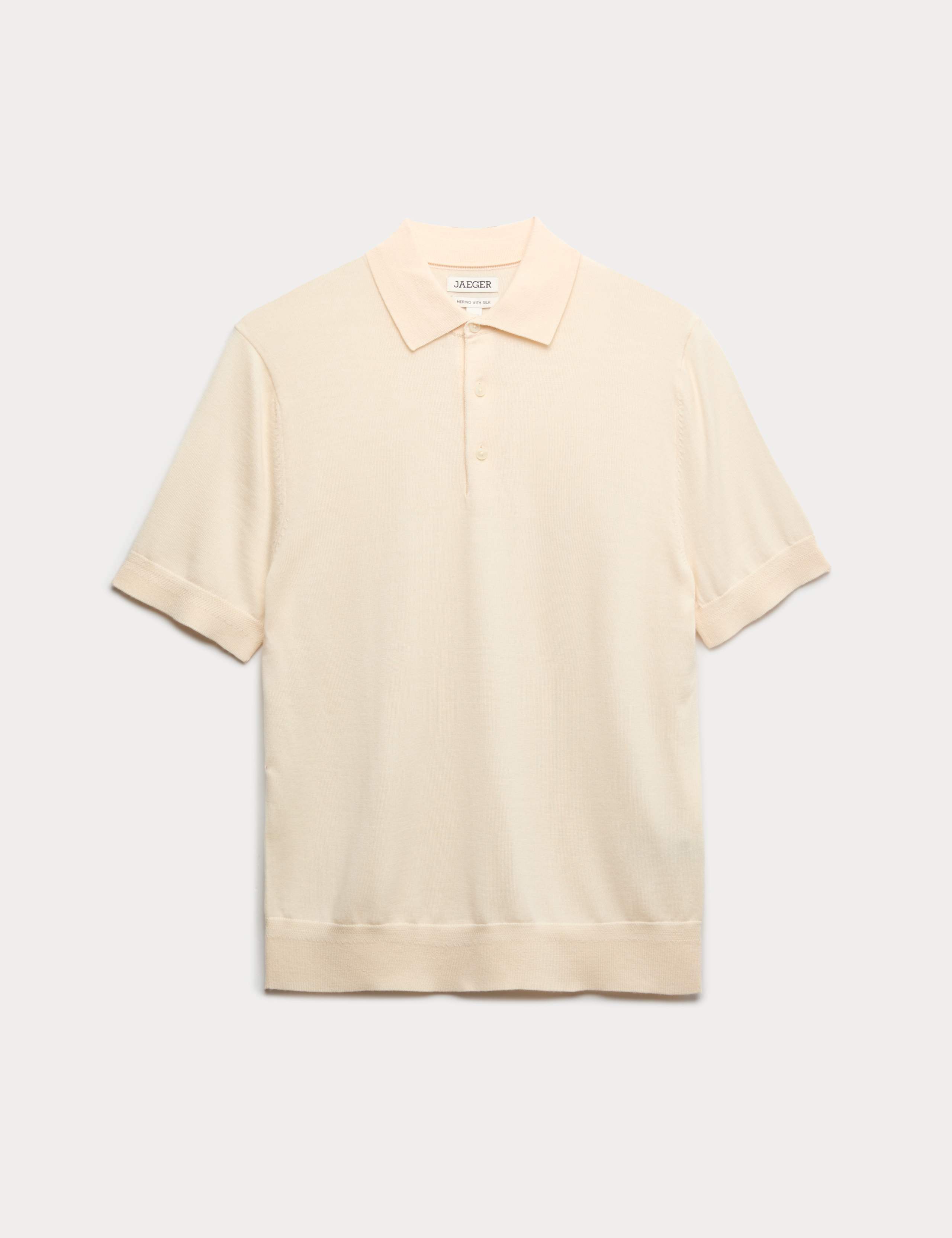 Merino Wool Rich Knitted Polo Shirt with Silk
