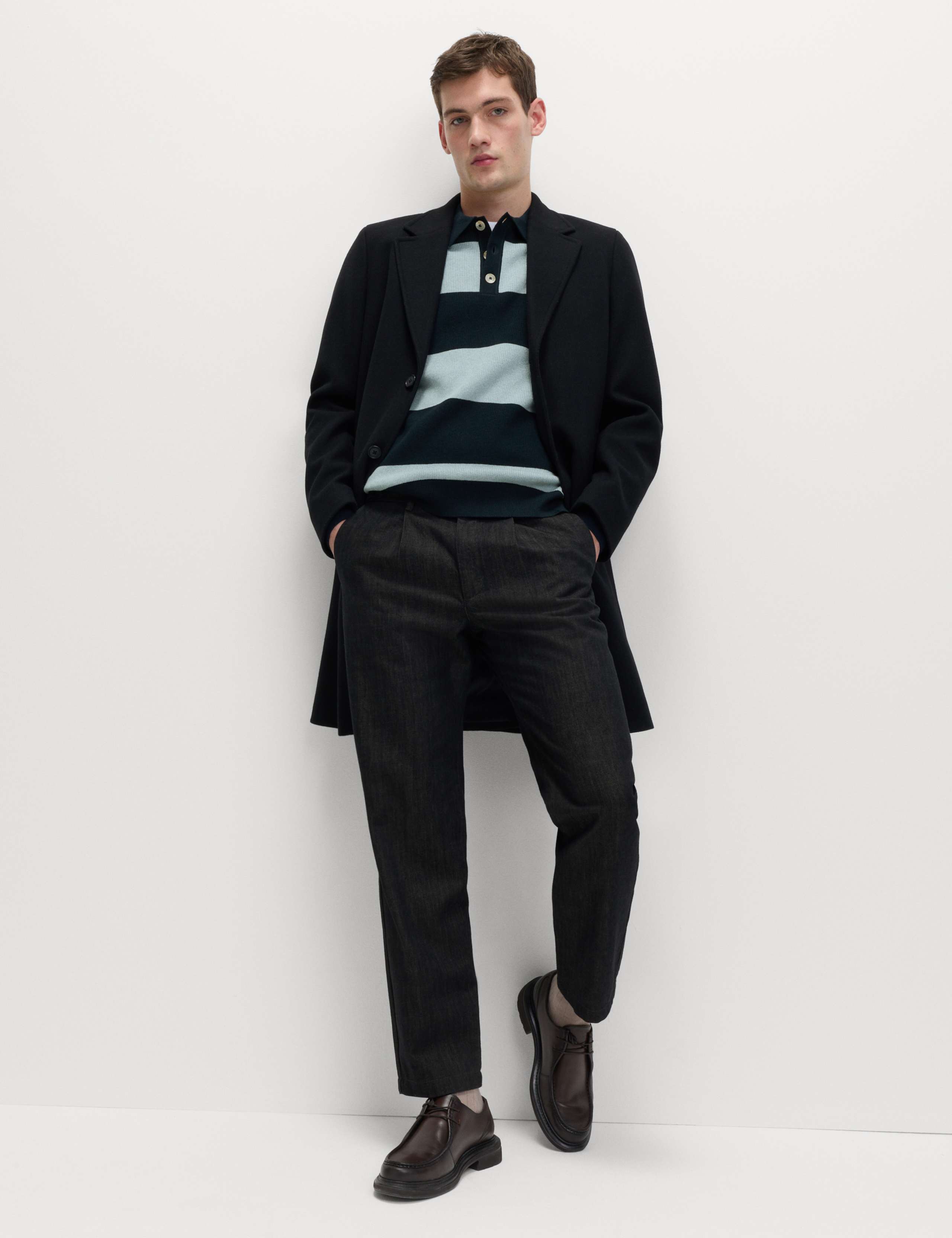 Cotton Blend Striped Rugby Shirt