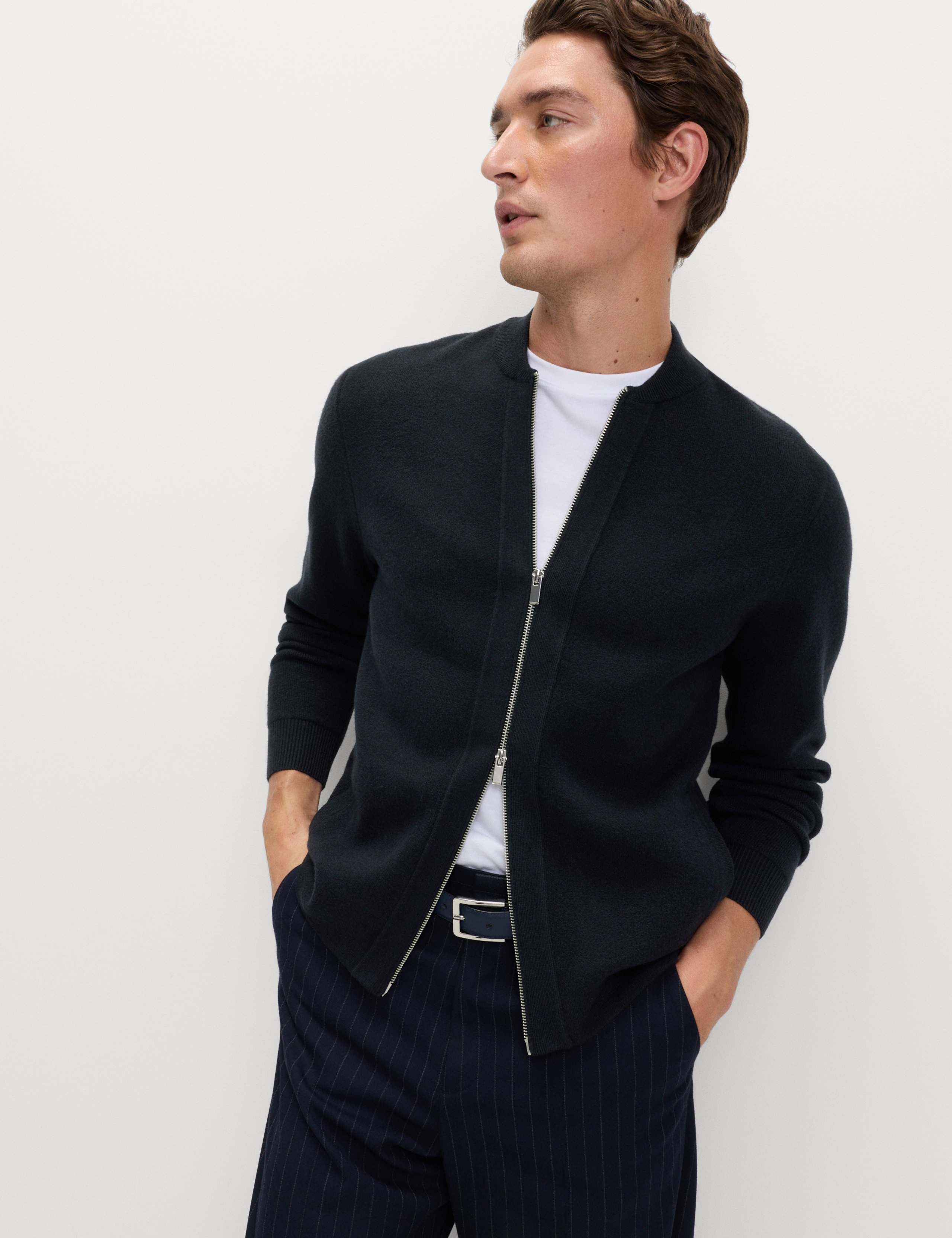 Air Yarn Smart Knitted Bomber Jacket