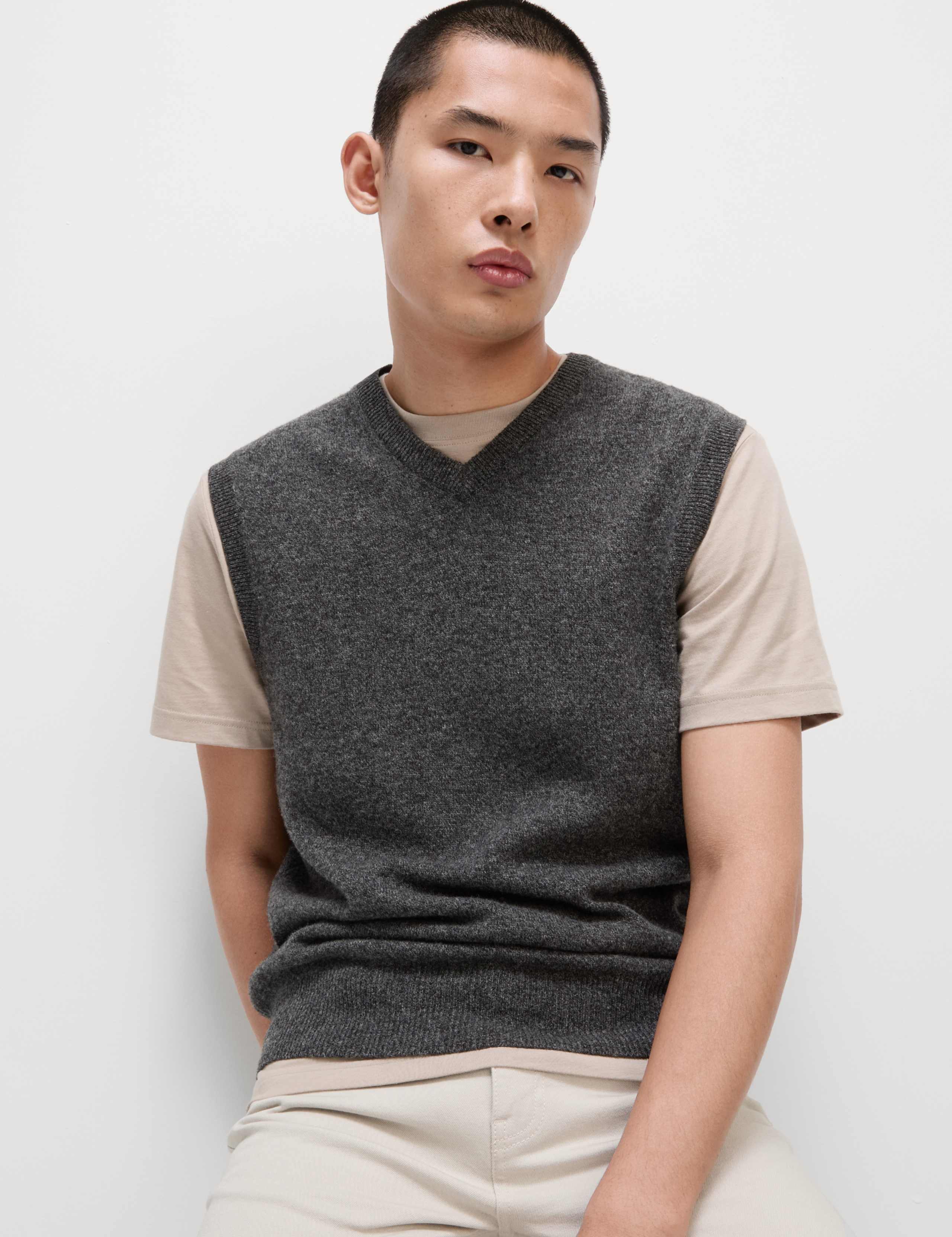 Pure Extra Fine Lambswool Sleeveless Jumper