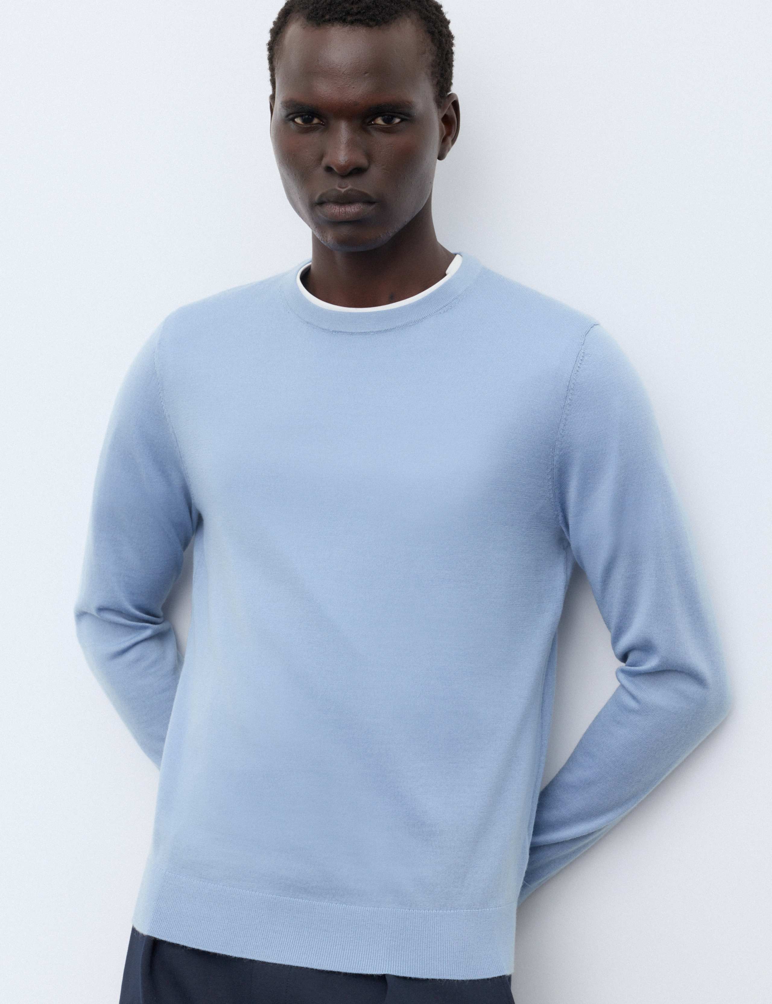 Pure Extra Fine Merino Wool Crew Neck Jumper