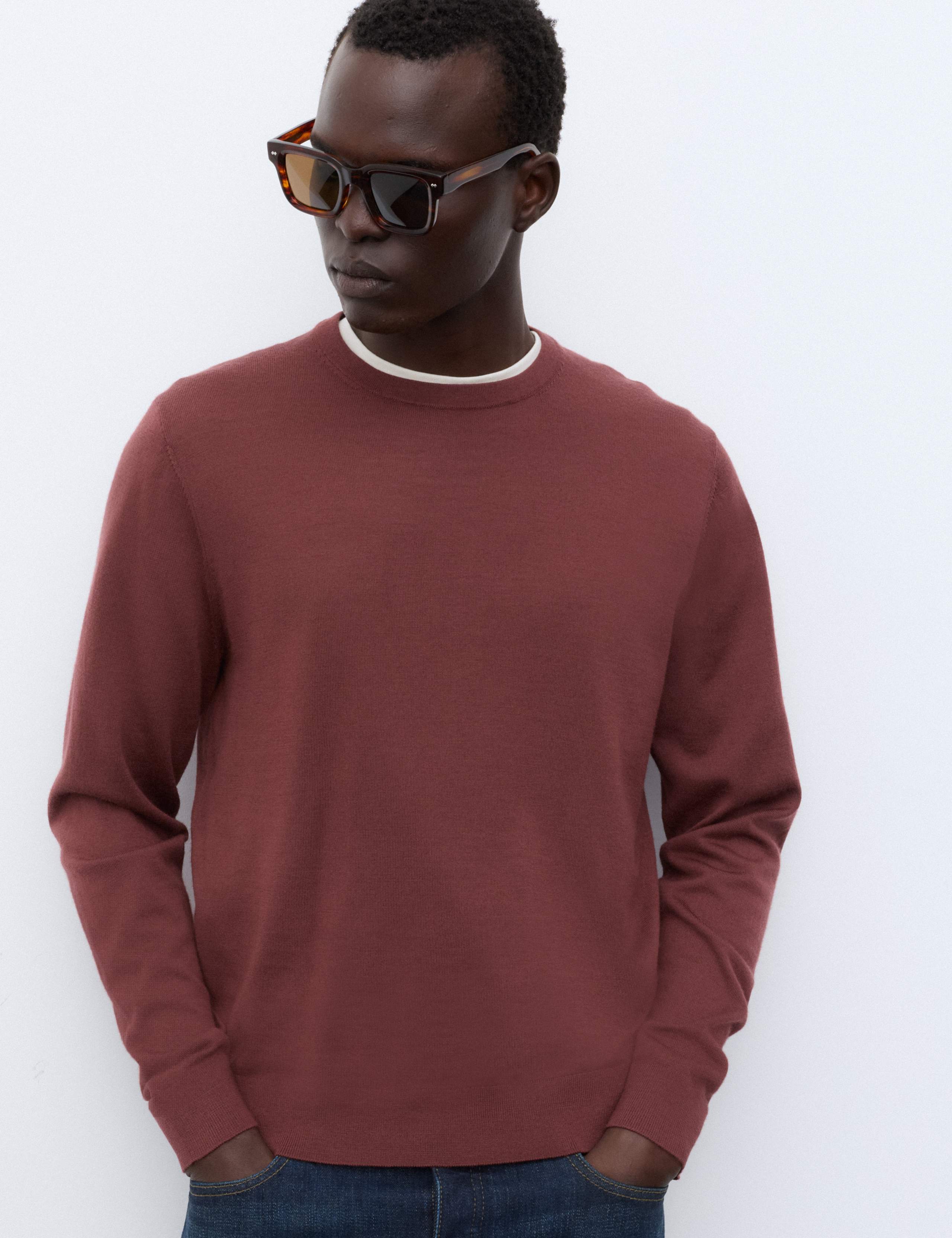 Pure Extra Fine Merino Wool Crew Neck Jumper
