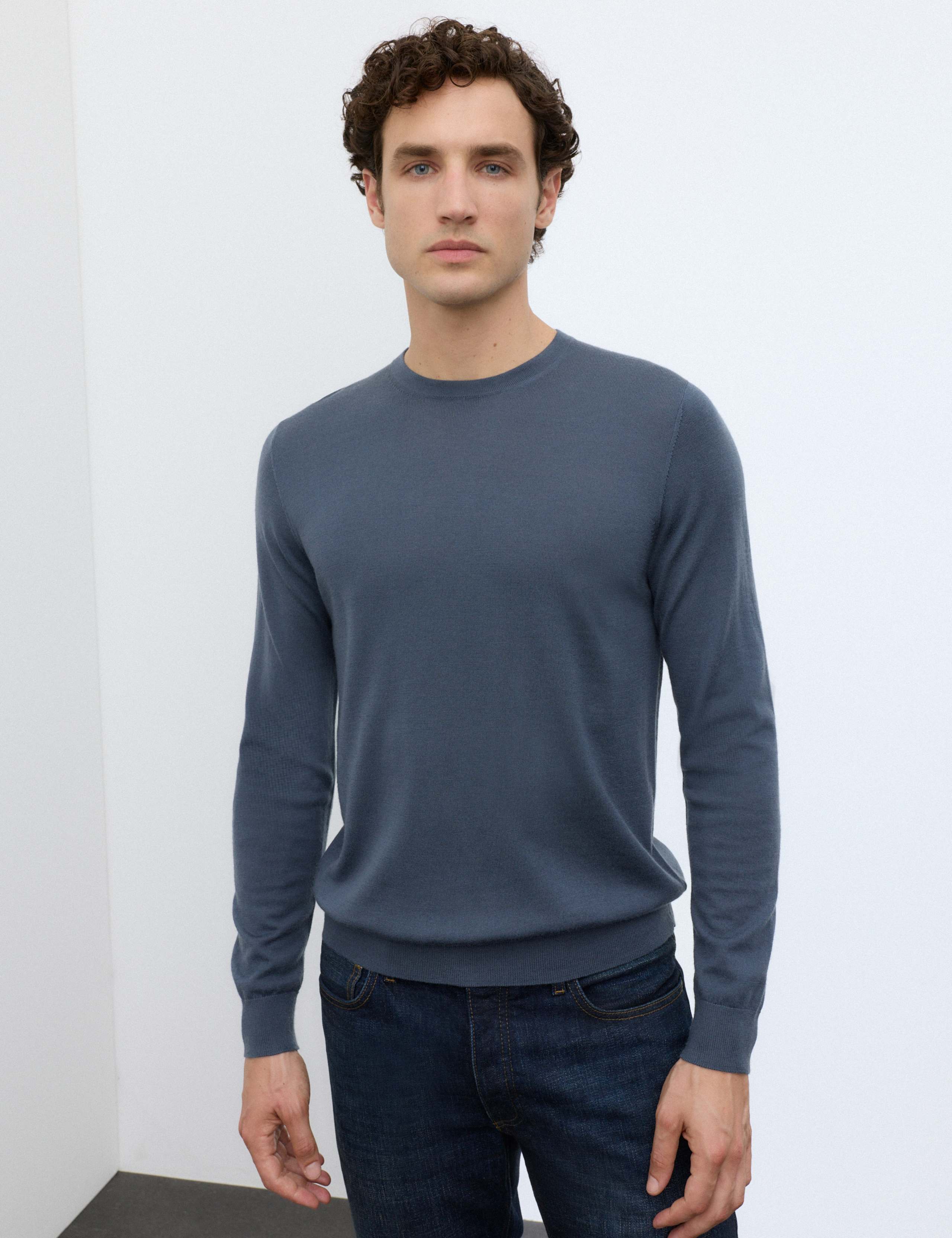 Pure Extra Fine Merino Wool Crew Neck Jumper