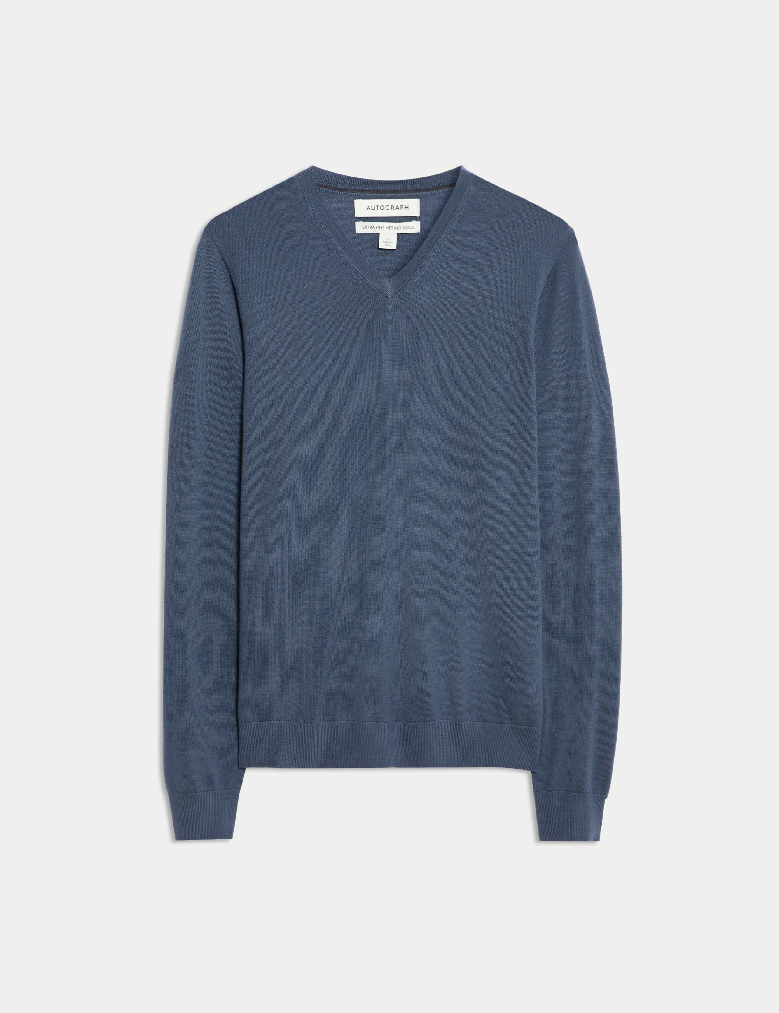 Pure Extra Fine Merino Wool V-Neck Jumper