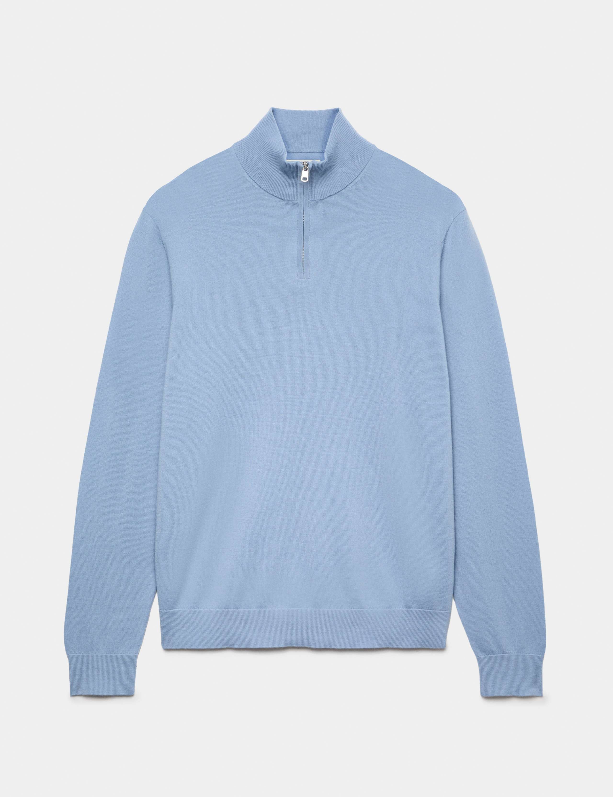 Pure Extra Fine Merino Wool Half Zip Jumper