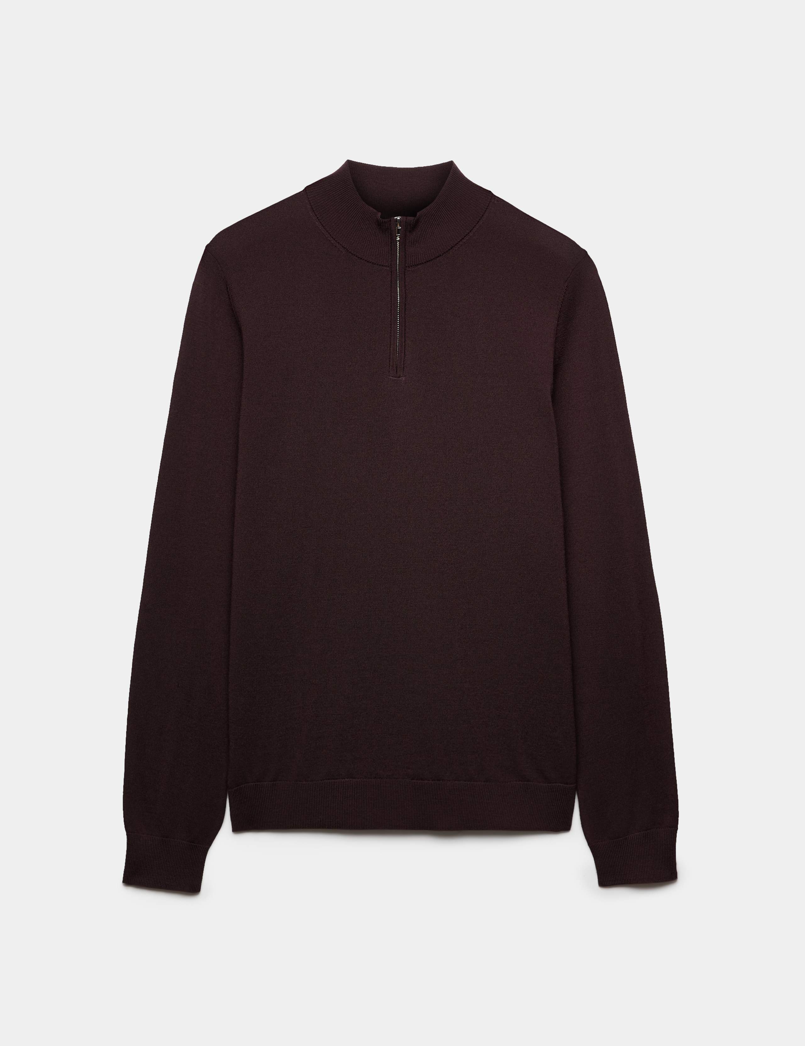 Pure Extra Fine Merino Wool Half Zip Jumper