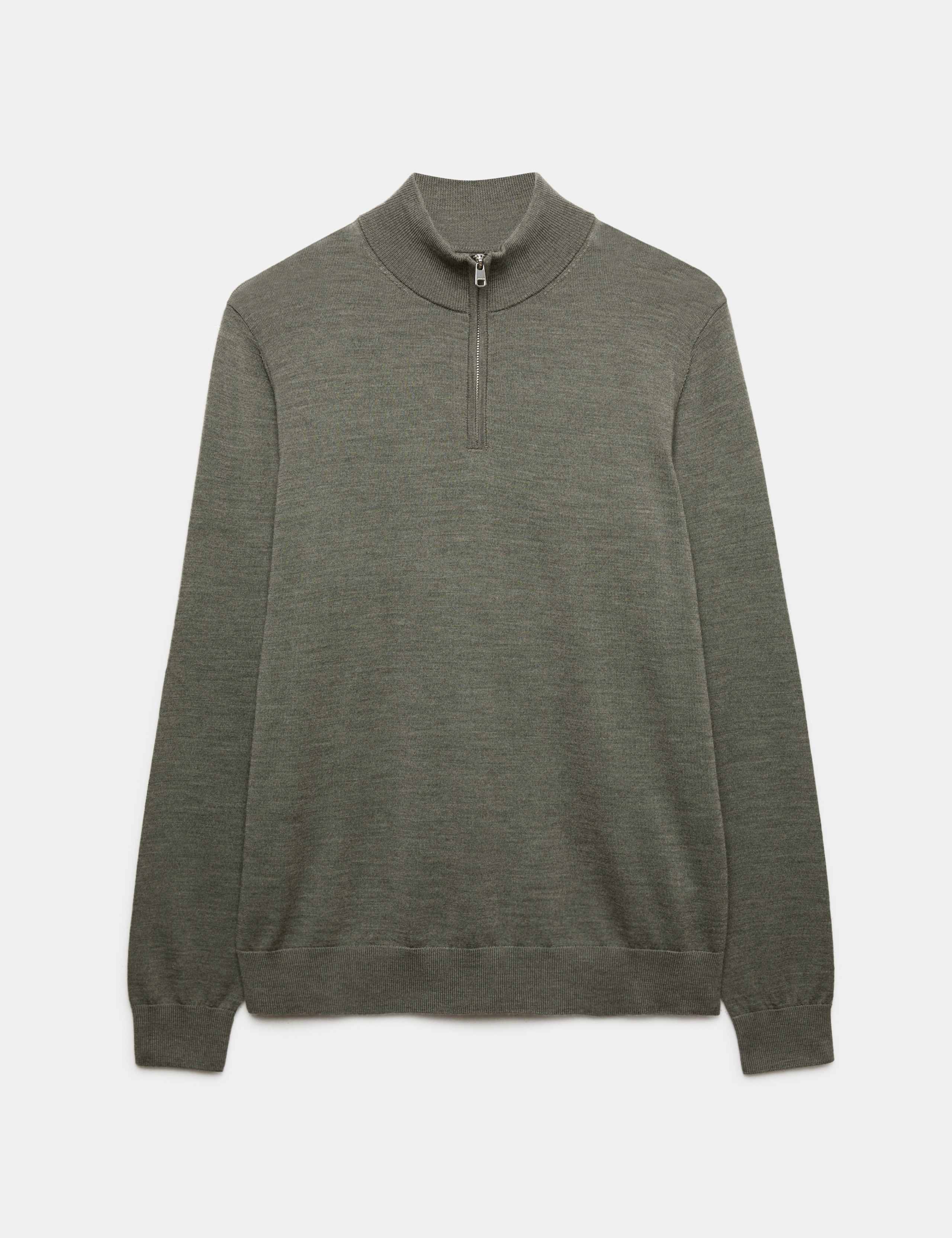 Pure Extra Fine Merino Wool Half Zip Jumper