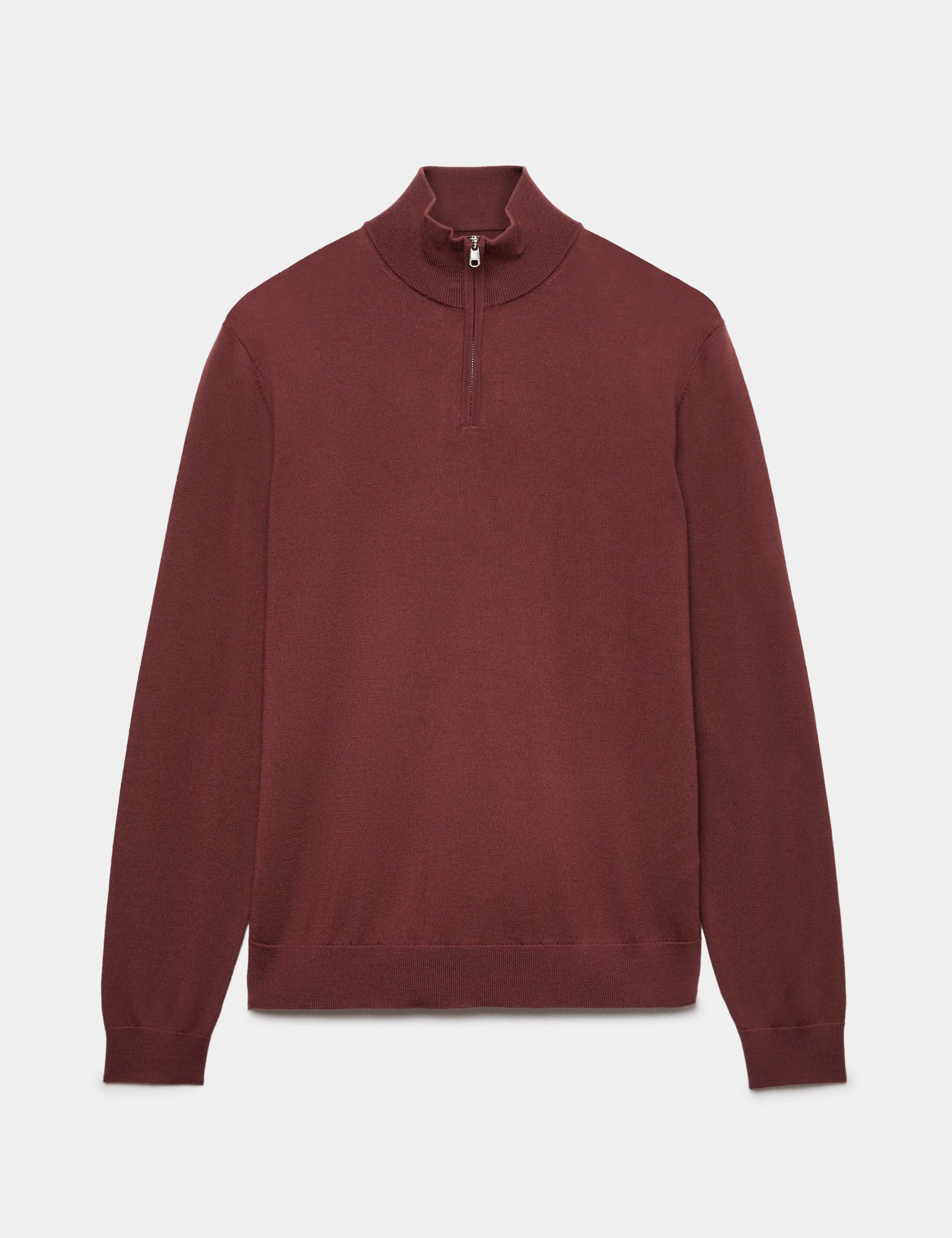 Pure Extra Fine Merino Wool Half Zip Jumper