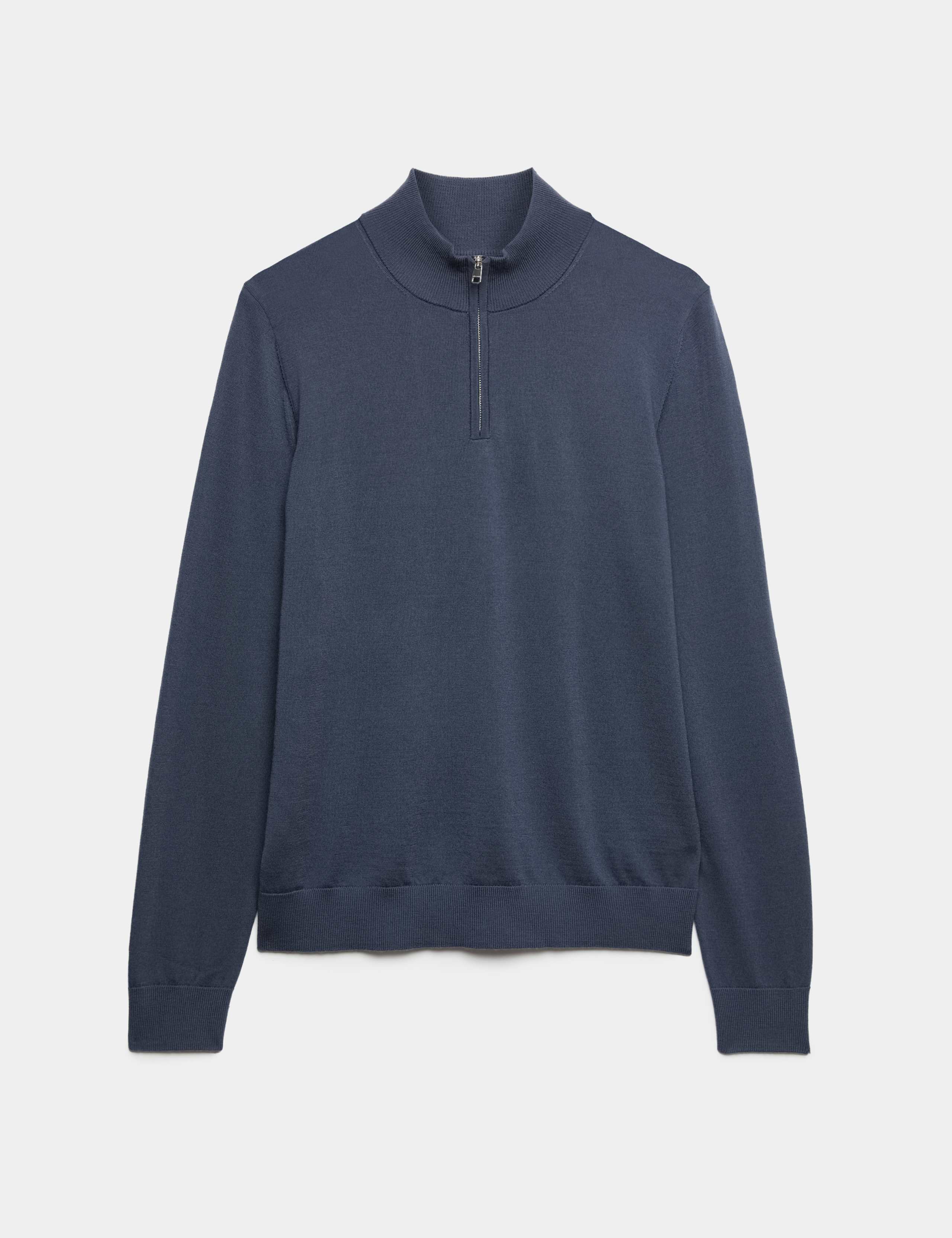 Pure Extra Fine Merino Wool Half Zip Jumper