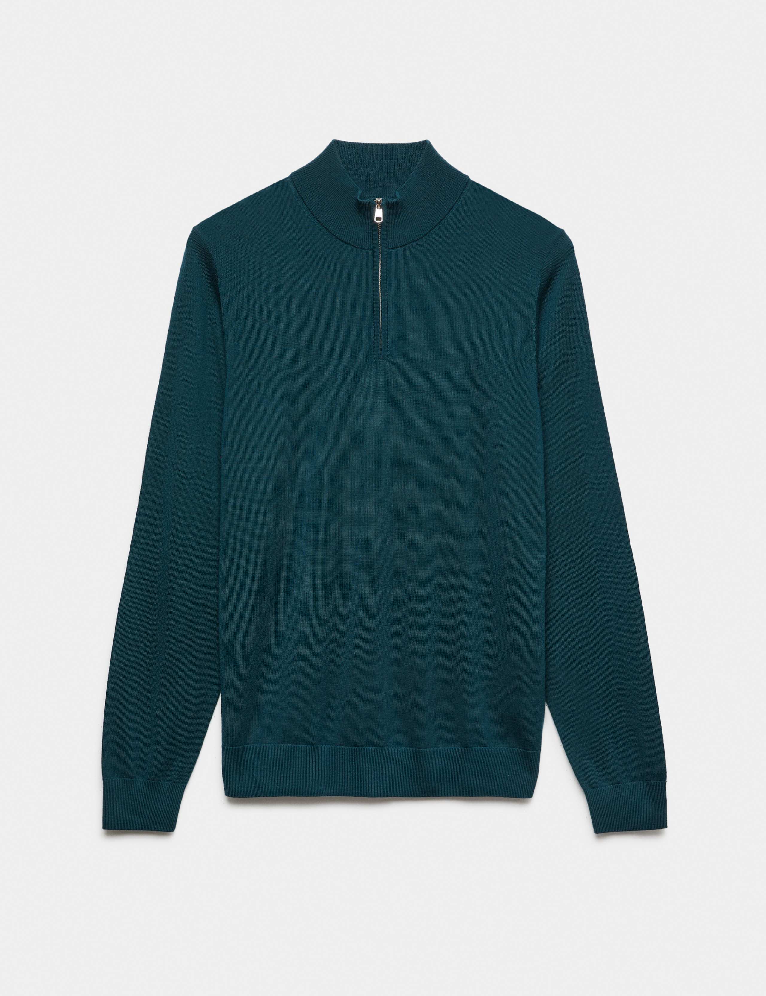 Pure Extra Fine Merino Wool Half Zip Jumper