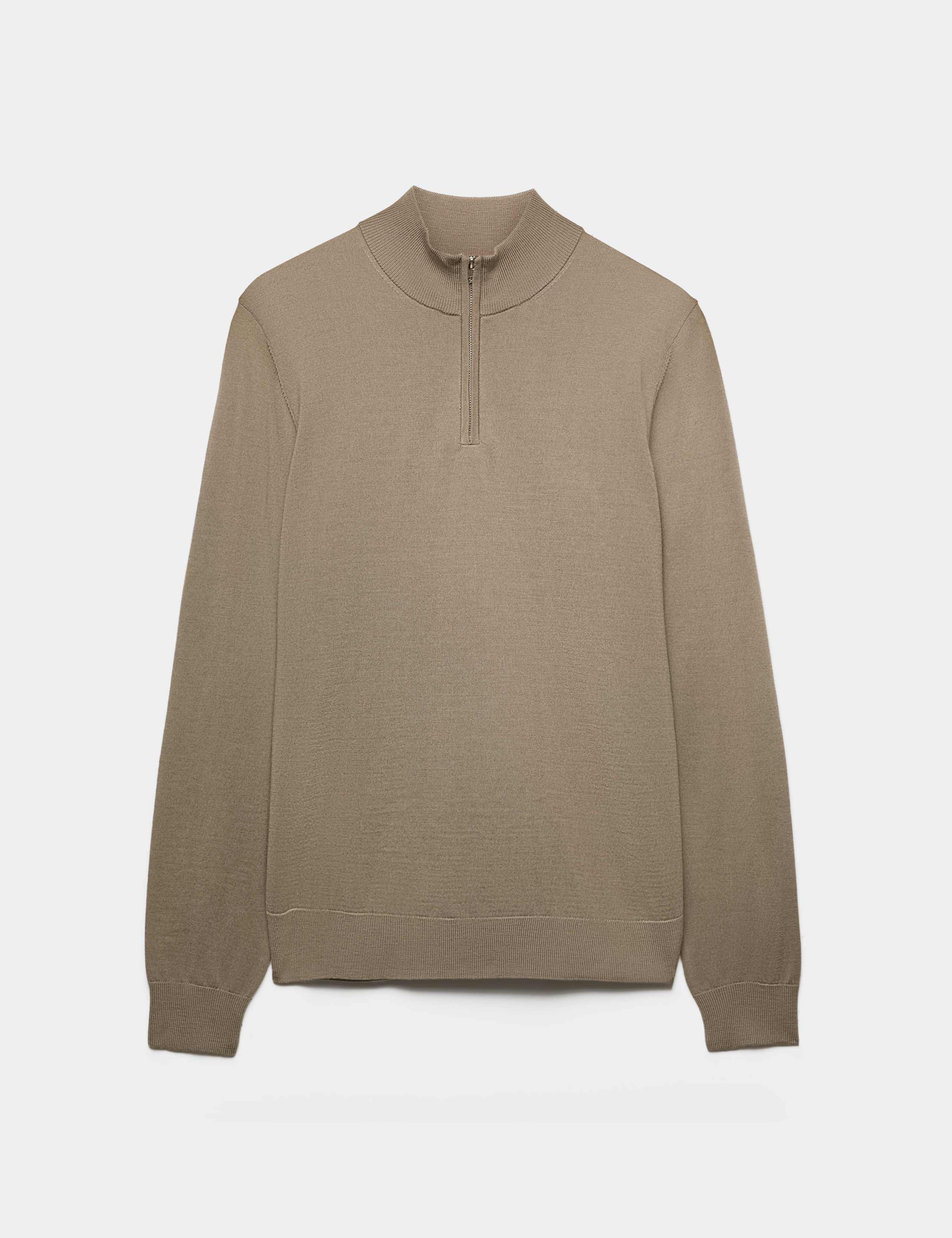 Pure Extra Fine Merino Wool Half Zip Jumper