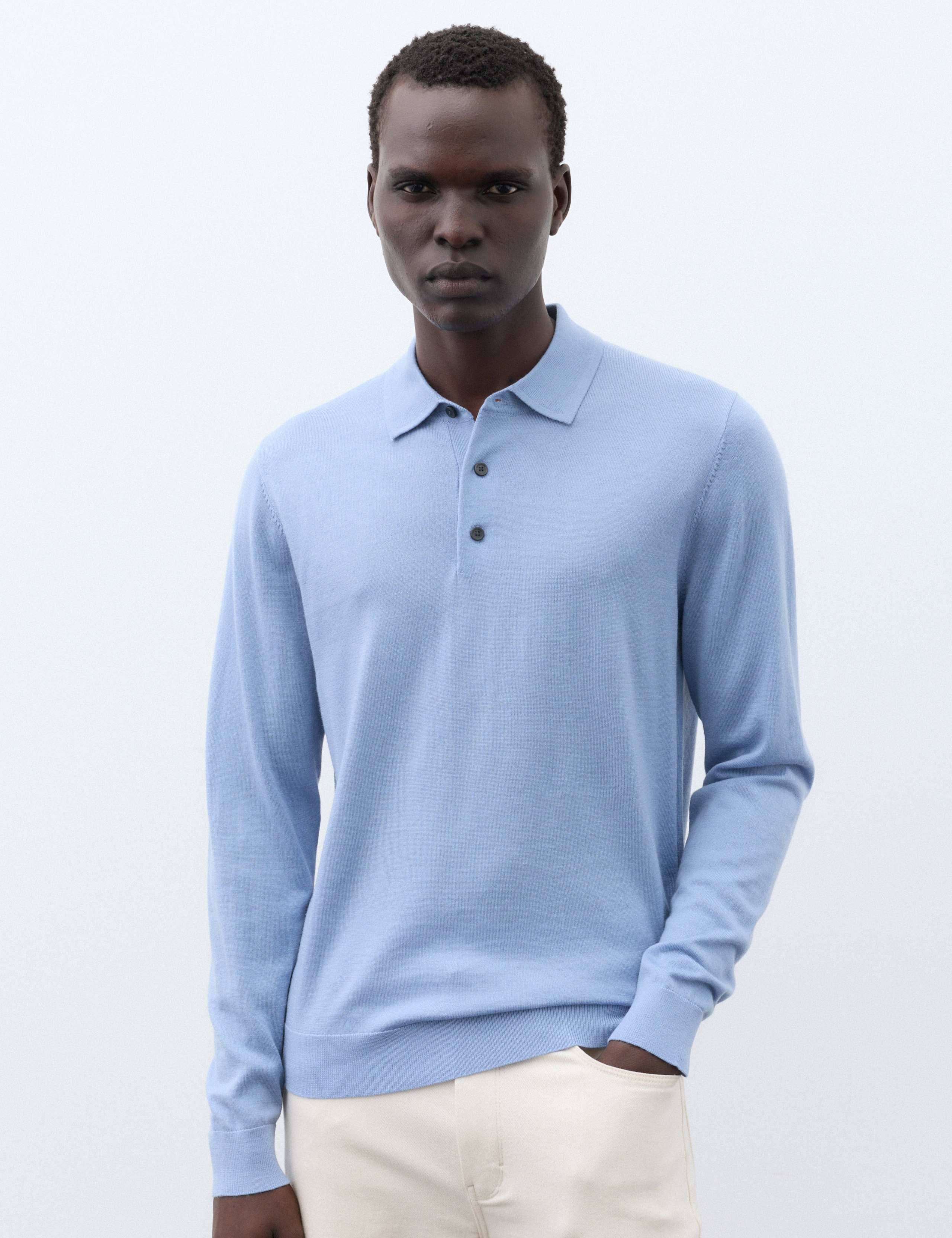 Pure Extra Fine Merino Wool Polo Shirt