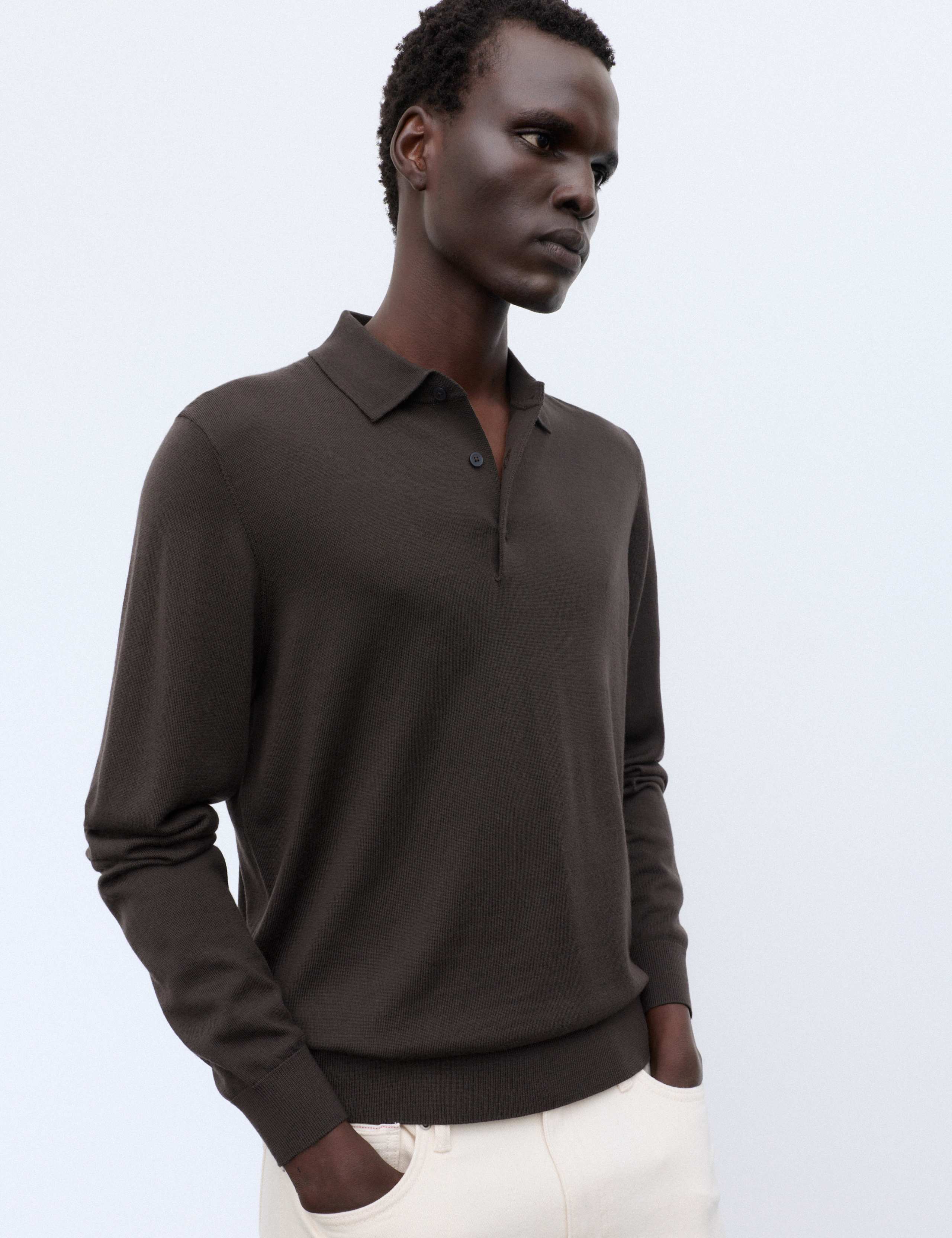 Pure Extra Fine Merino Wool Polo Shirt