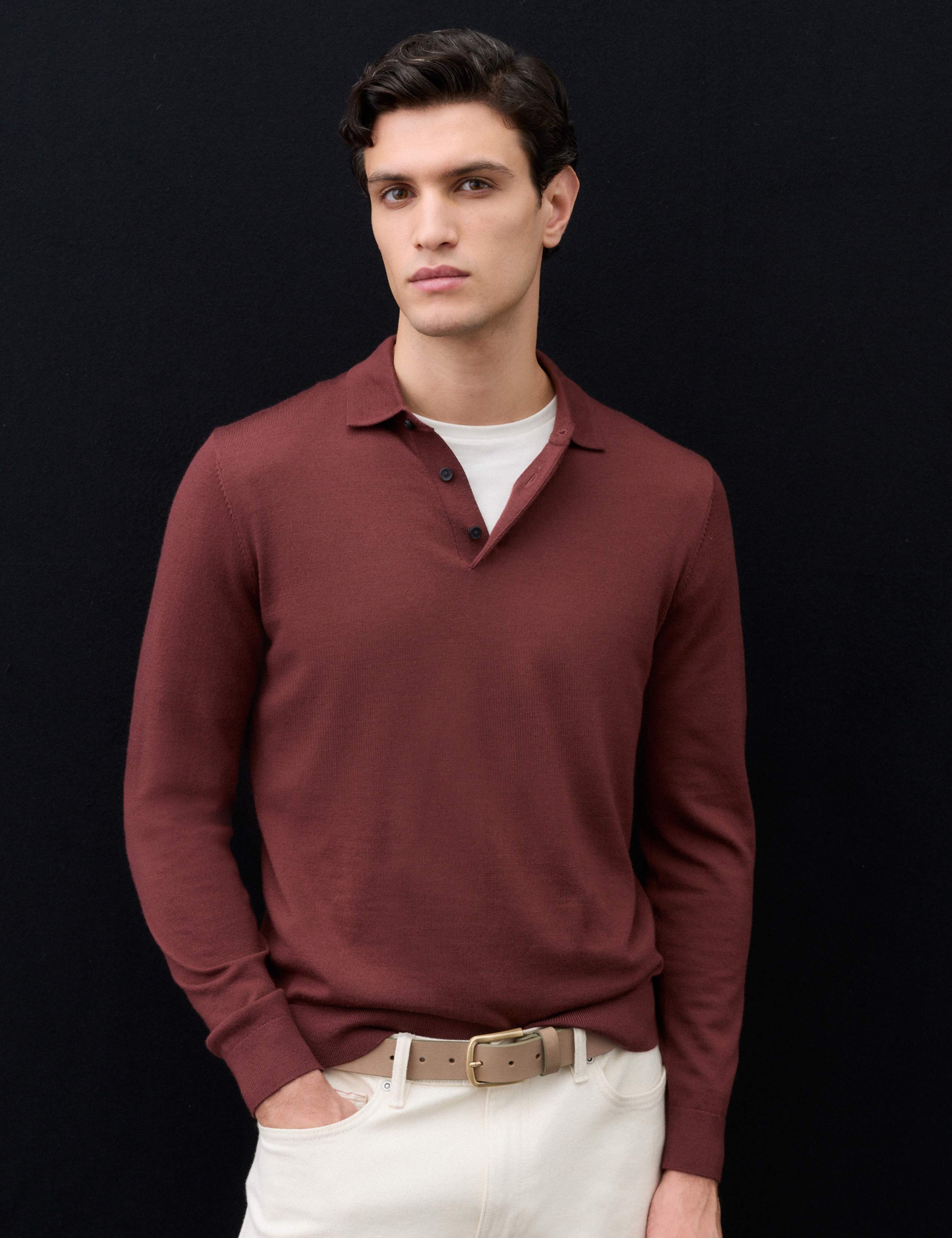 Pure Extra Fine Merino Wool Polo Shirt