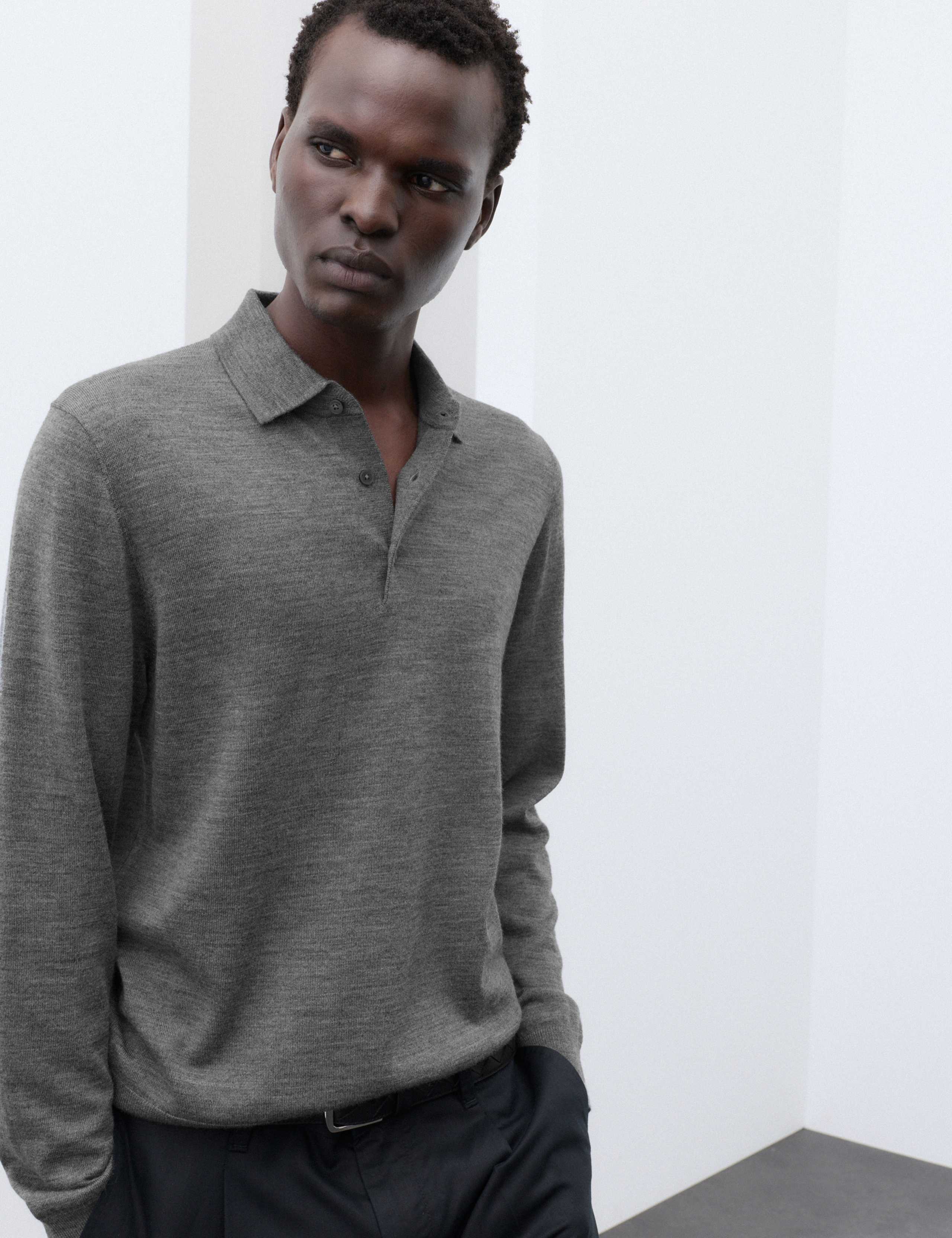 Pure Extra Fine Merino Wool Polo Shirt