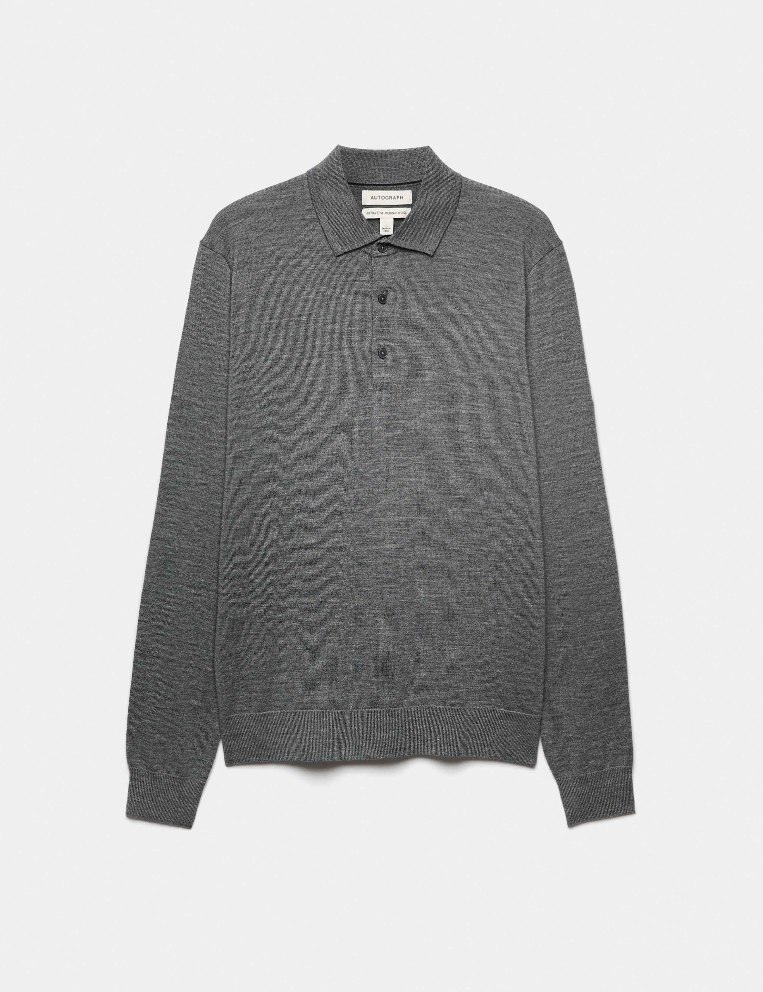 Pure Extra Fine Merino Wool Polo Shirt