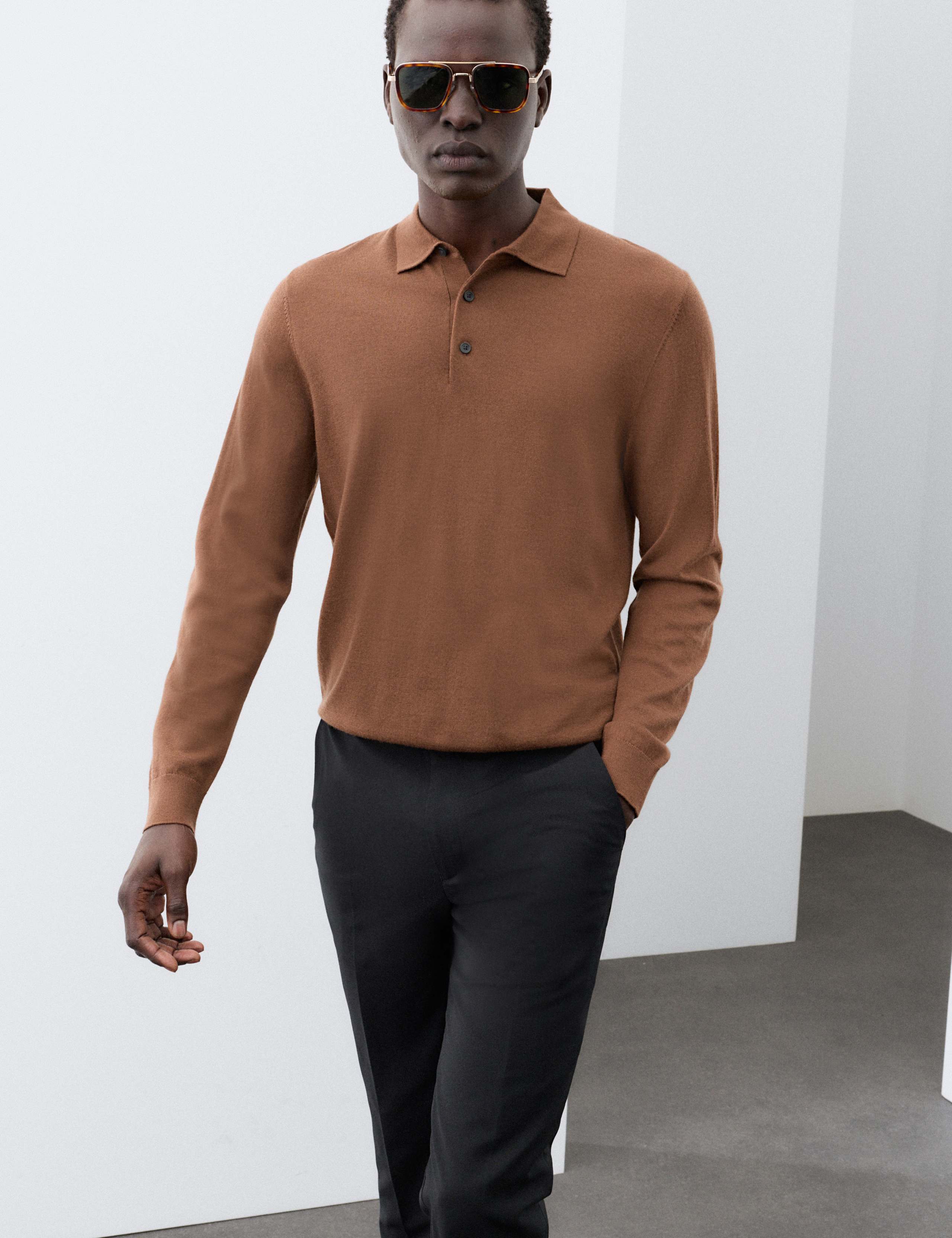 Pure Extra Fine Merino Wool Polo Shirt